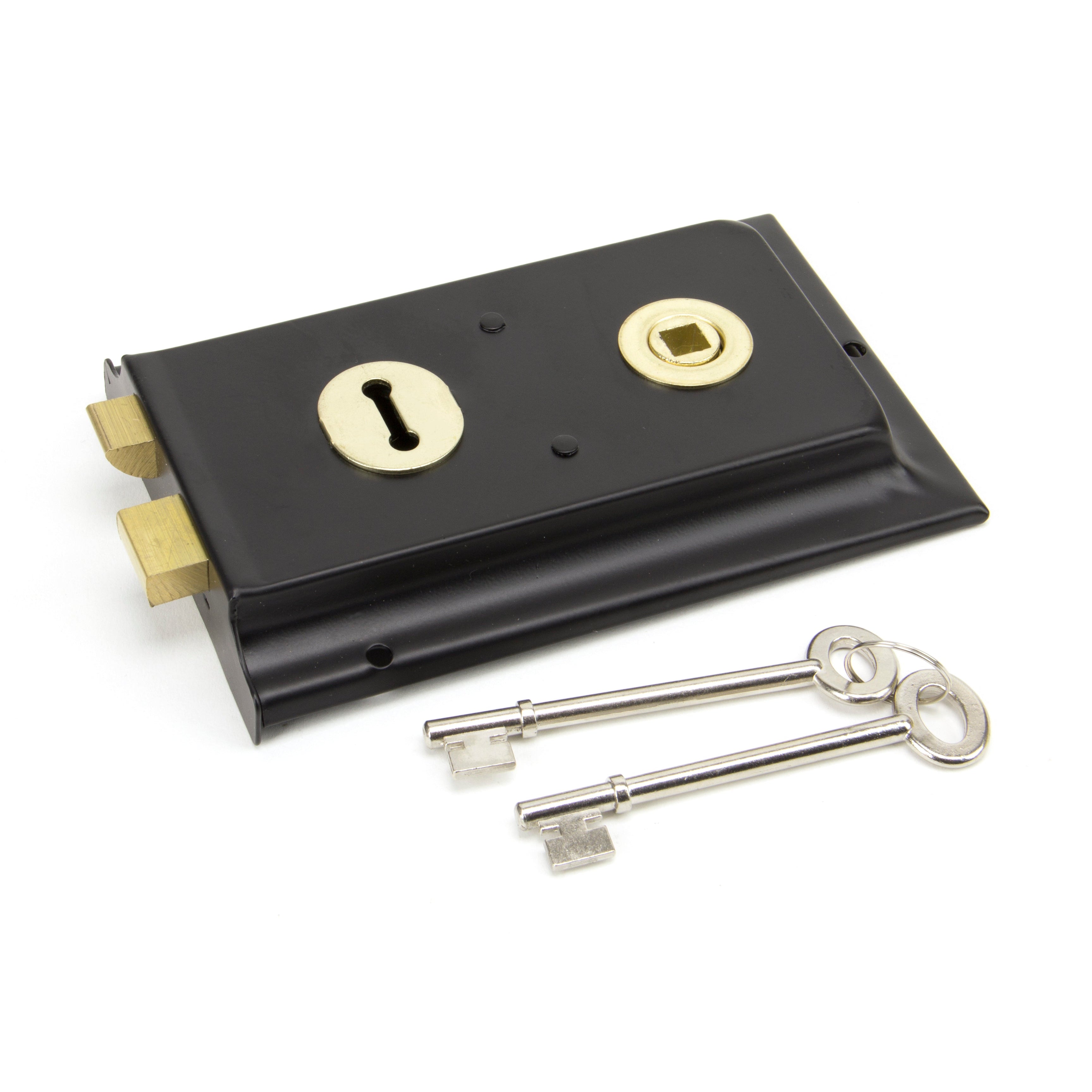 Polished Brass Rim Lock & Cover | From The Anvil-Rim Locks & Latches-Yester Home