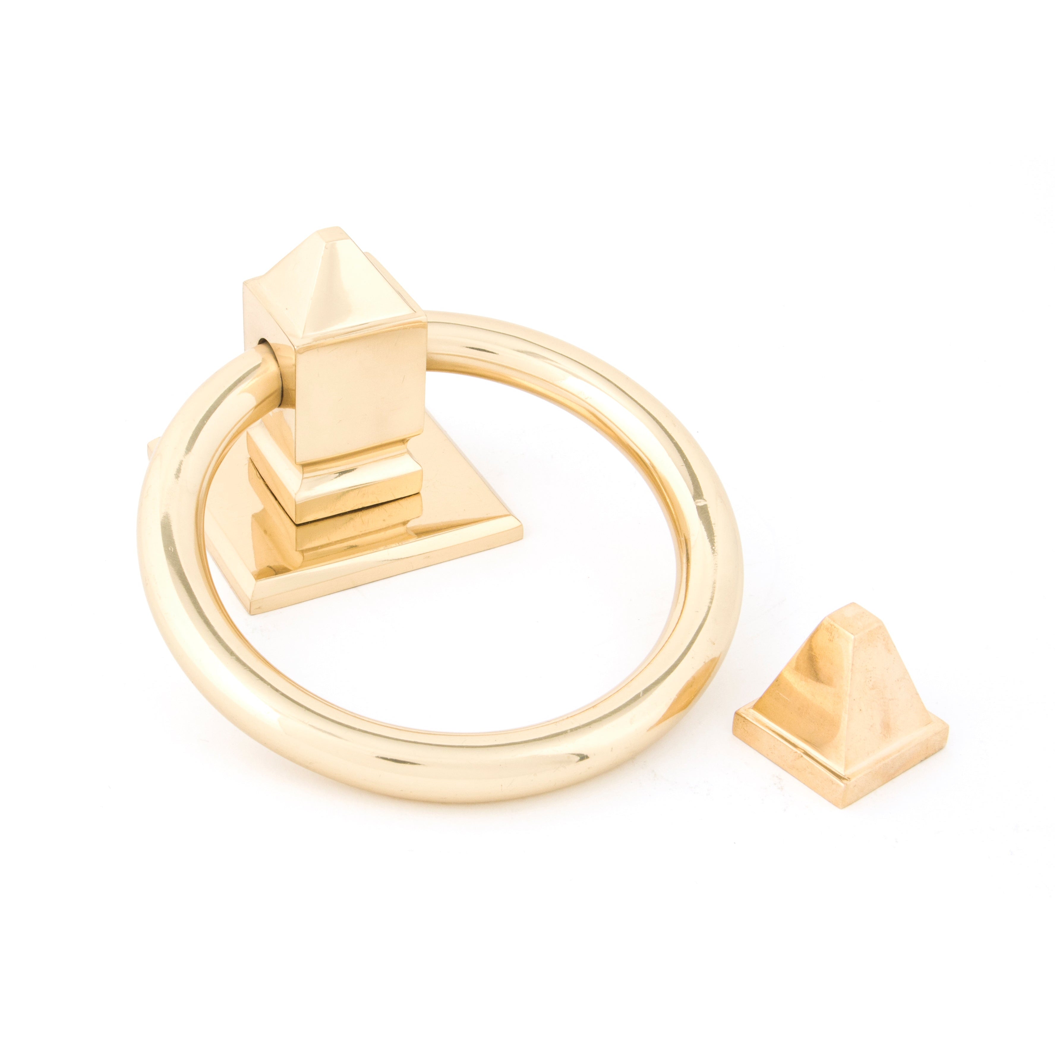 Polished Brass Ring Door Knocker | From The Anvil-Bolt-Through Door Knockers-Yester Home