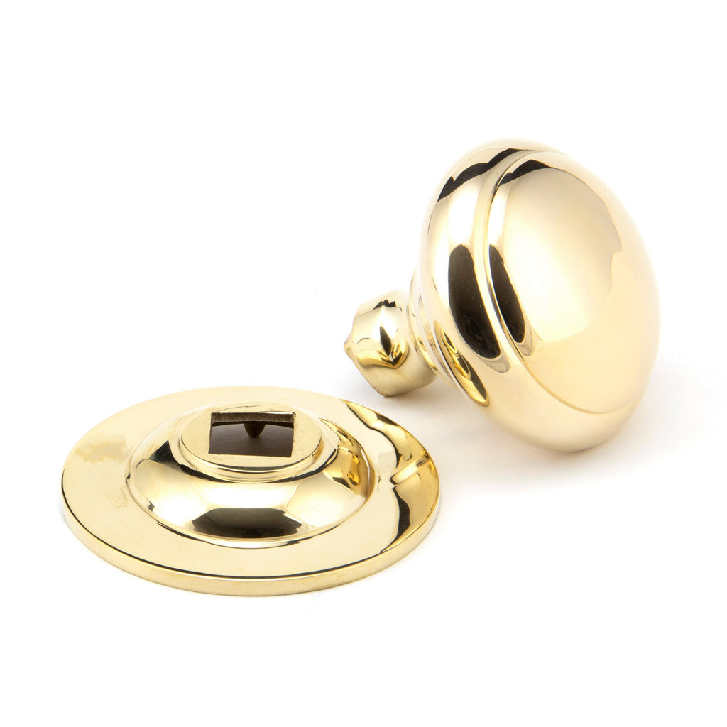 Polished Brass Round Centre Door Knob | From The Anvil-Centre Door Knobs-Yester Home