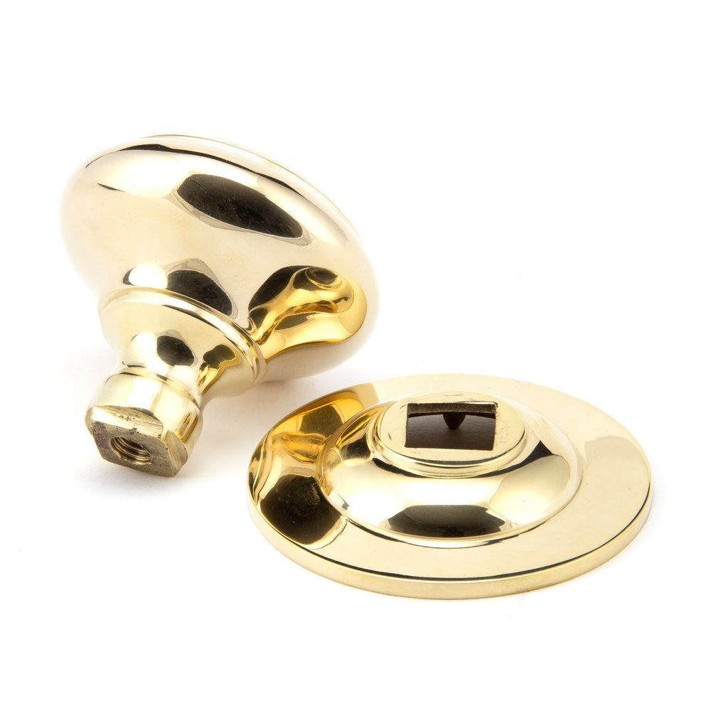 Polished Brass Round Centre Door Knob | From The Anvil-Centre Door Knobs-Yester Home