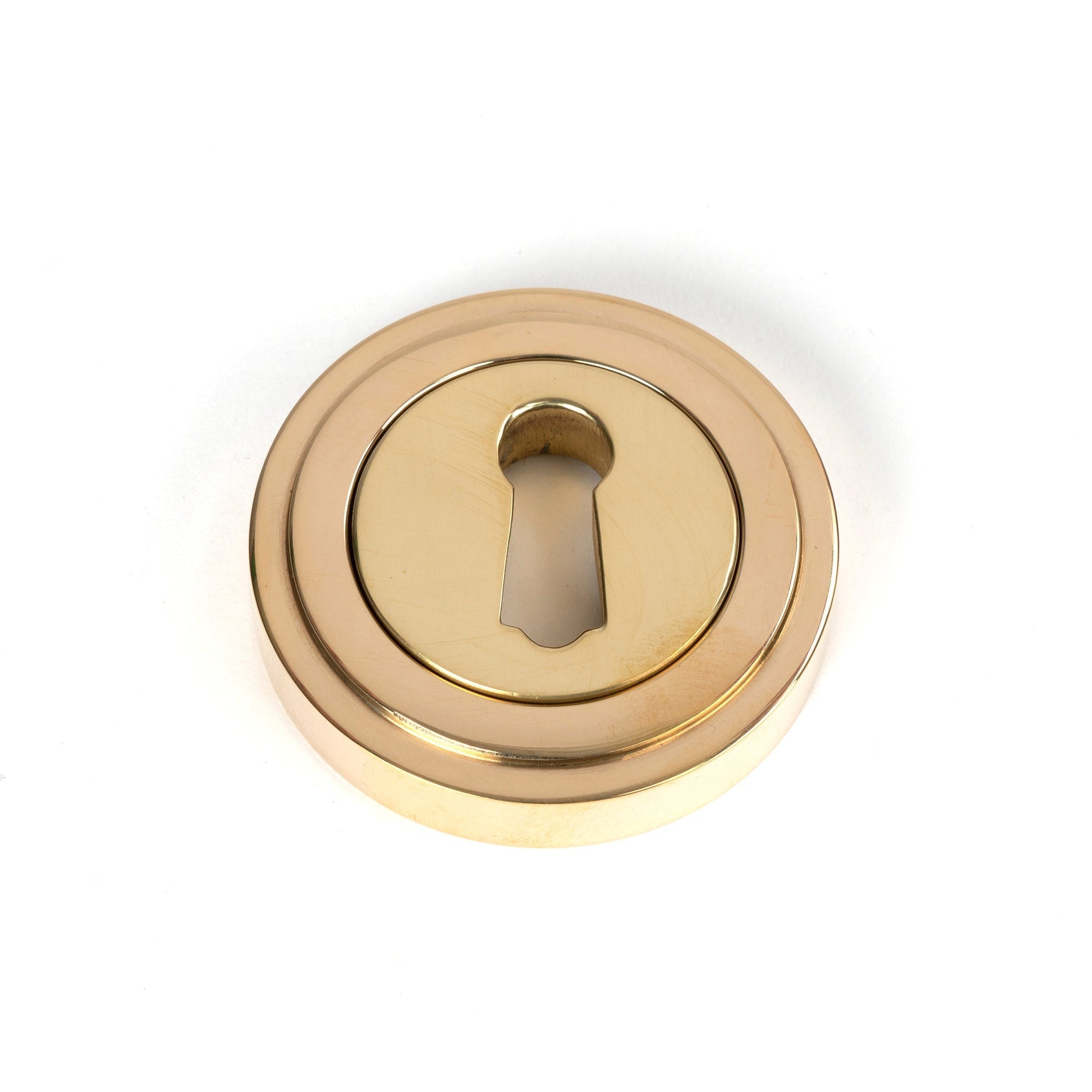 Polished Brass Round Escutcheon (Art Deco) | From The Anvil-Escutcheons-Yester Home