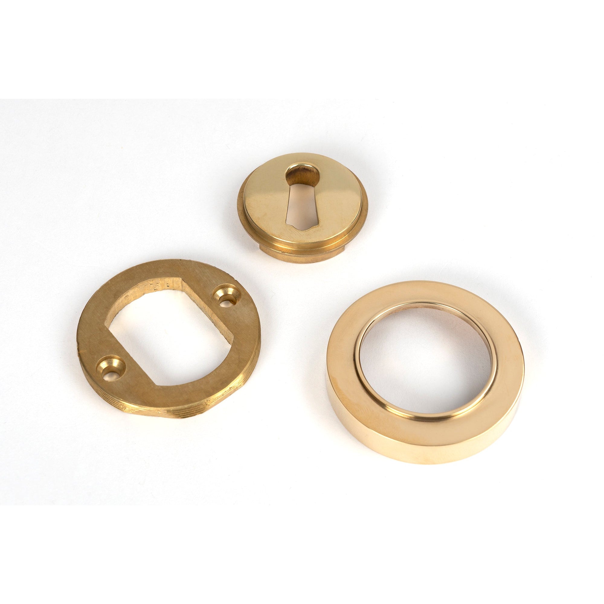 Polished Brass Round Escutcheon (Plain) | From The Anvil-Escutcheons-Yester Home