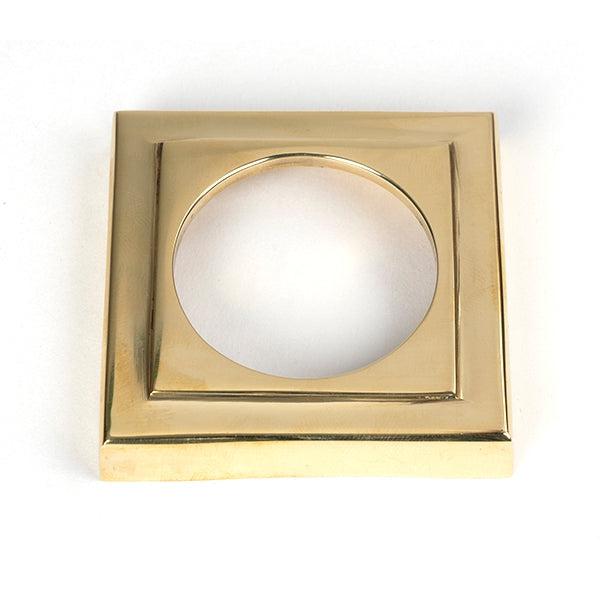 Polished Brass Round Escutcheon (Square) | From The Anvil-Escutcheons-Yester Home