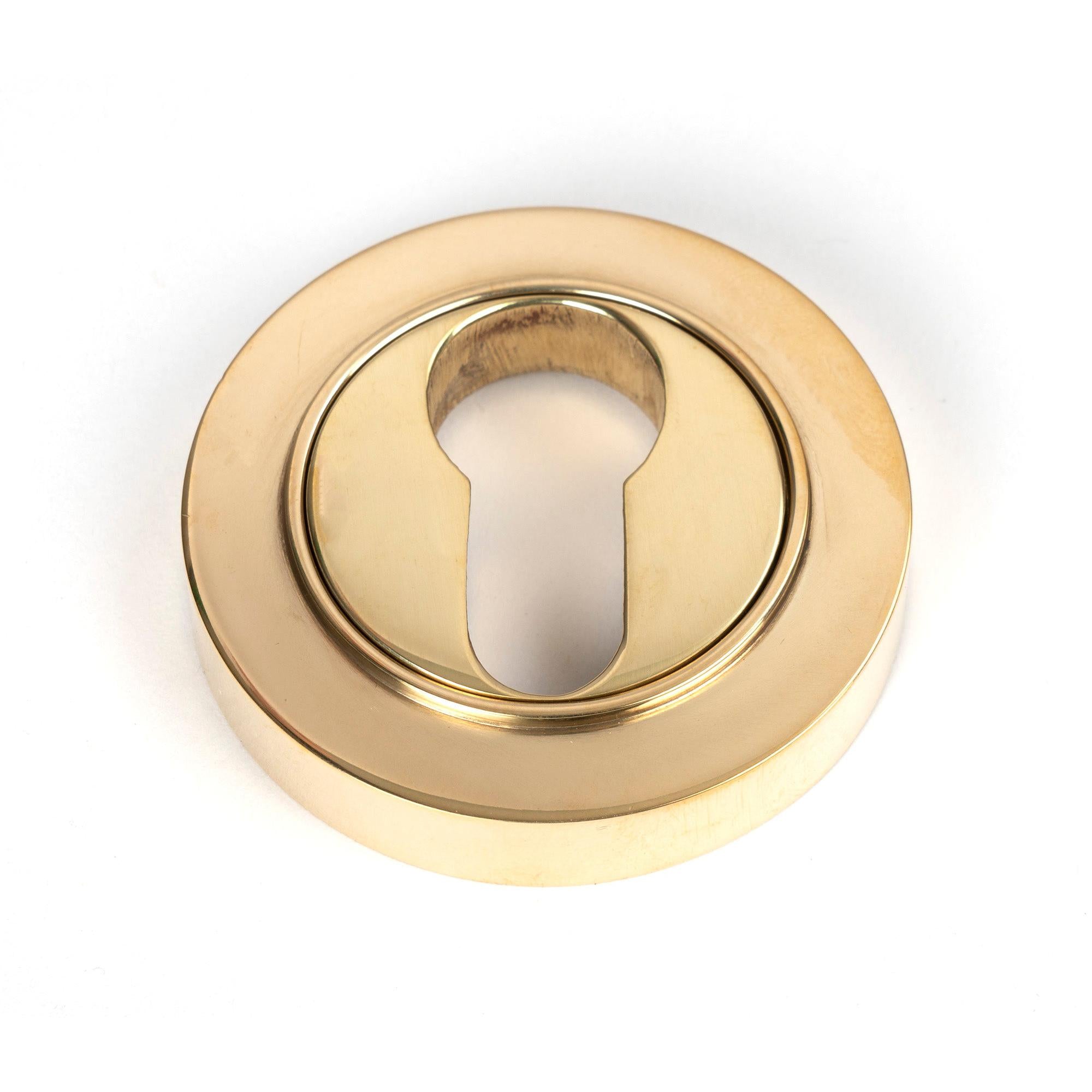Polished Brass Round Euro Escutcheon (Plain) | From The Anvil - Euro Escutcheons - From The Anvil - Yester Home