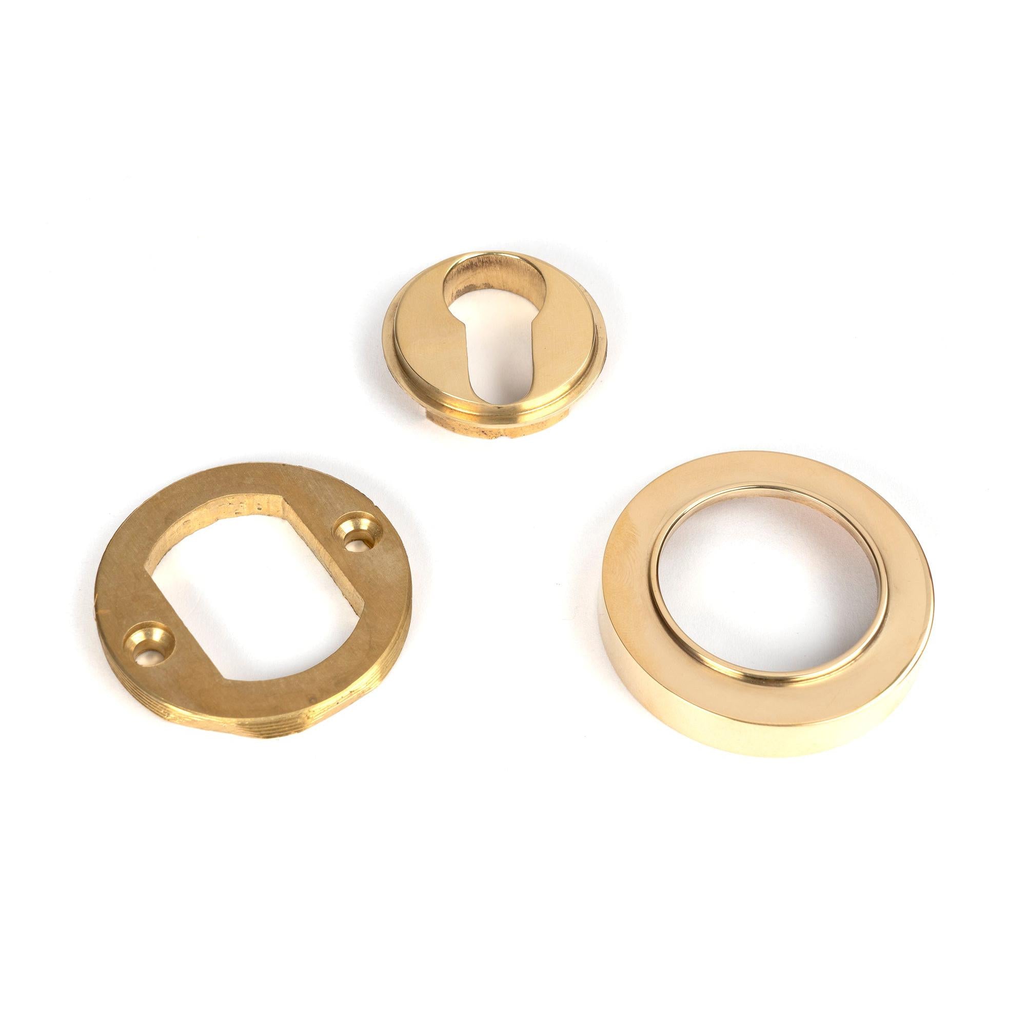 Polished Brass Round Euro Escutcheon (Plain) | From The Anvil - Euro Escutcheons - From The Anvil - Yester Home