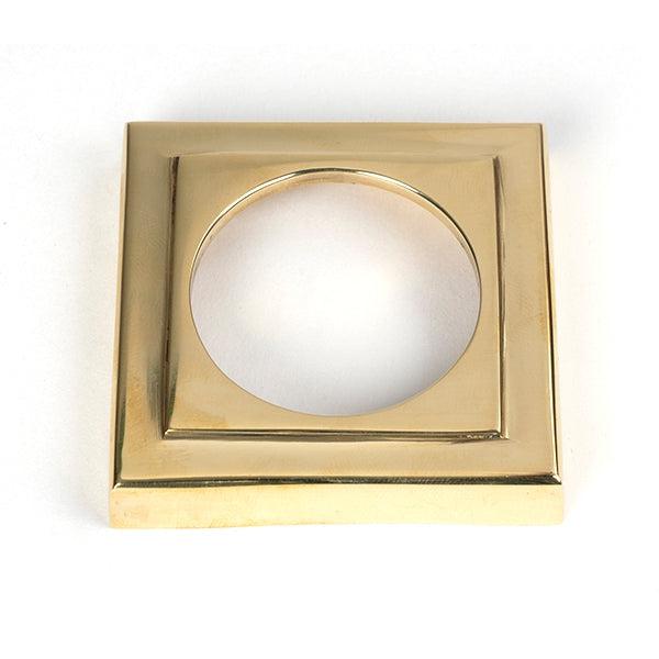 Polished Brass Round Euro Escutcheon (Square) | From The Anvil-Euro Escutcheons-Yester Home
