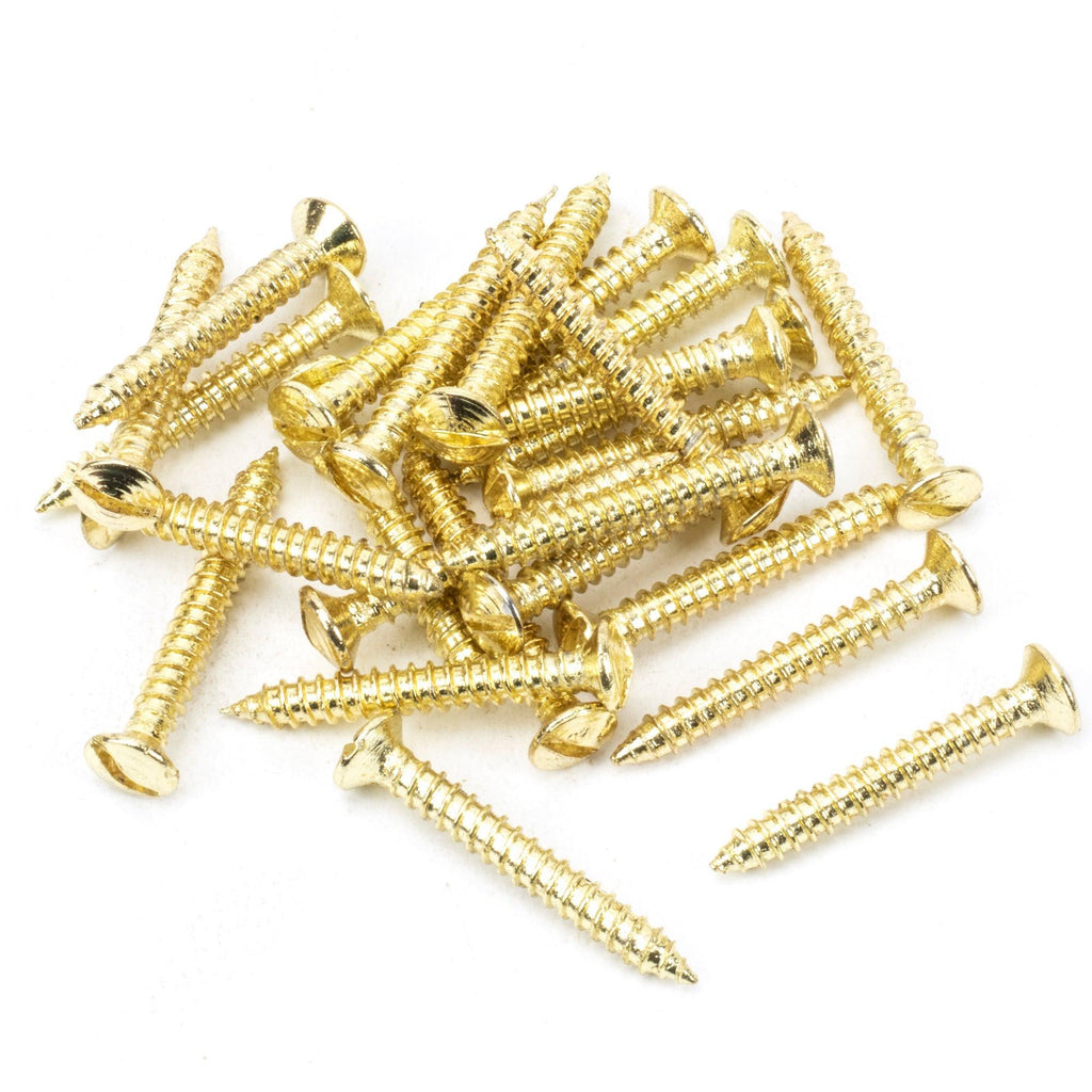 Polished Brass SS 8x1½" Countersunk Raised Head Screws (25) | From The Anvil-Screws & Bolts-Yester Home