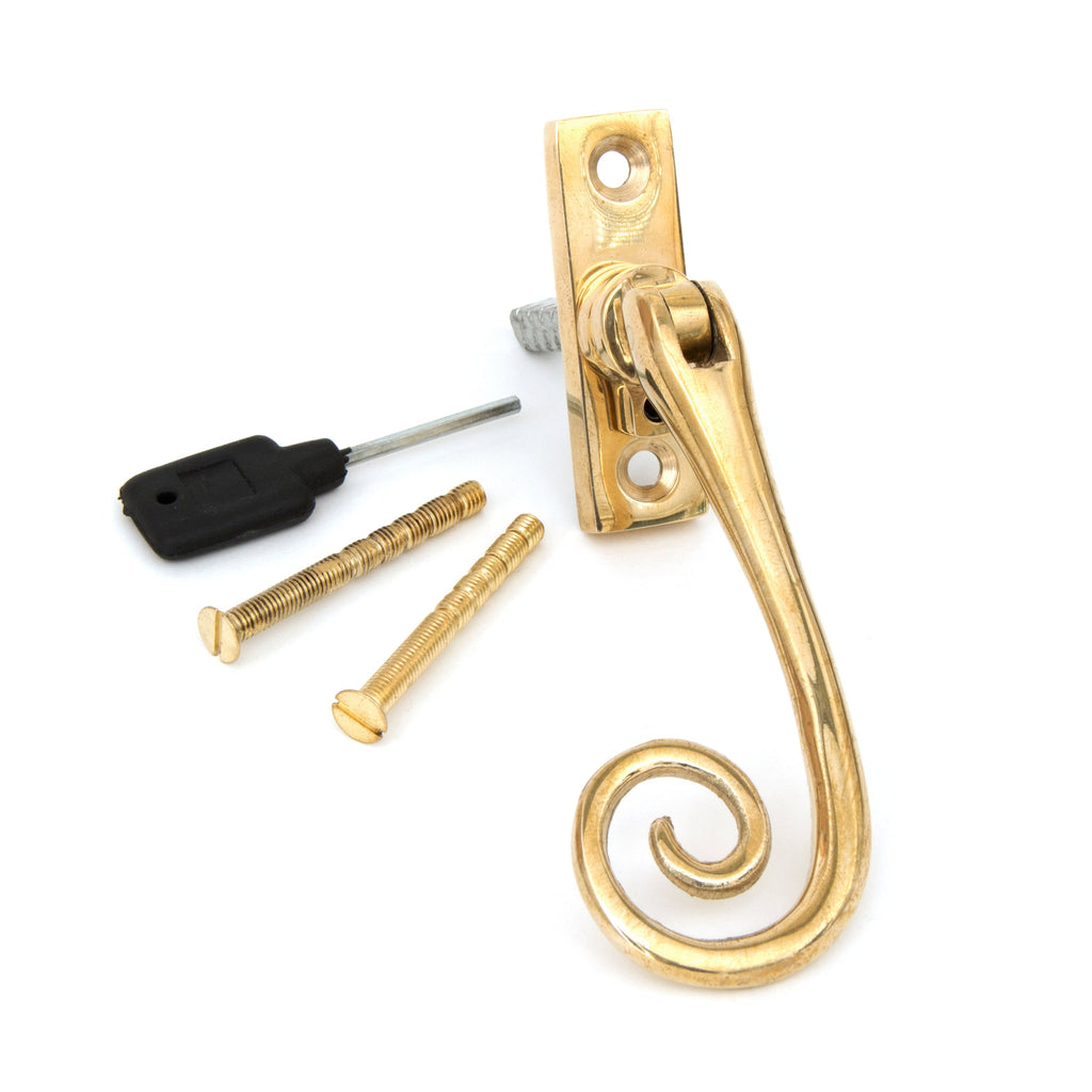 Polished Brass Slim Monkeytail Espag - LH | From The Anvil-Espag. Fasteners-Yester Home