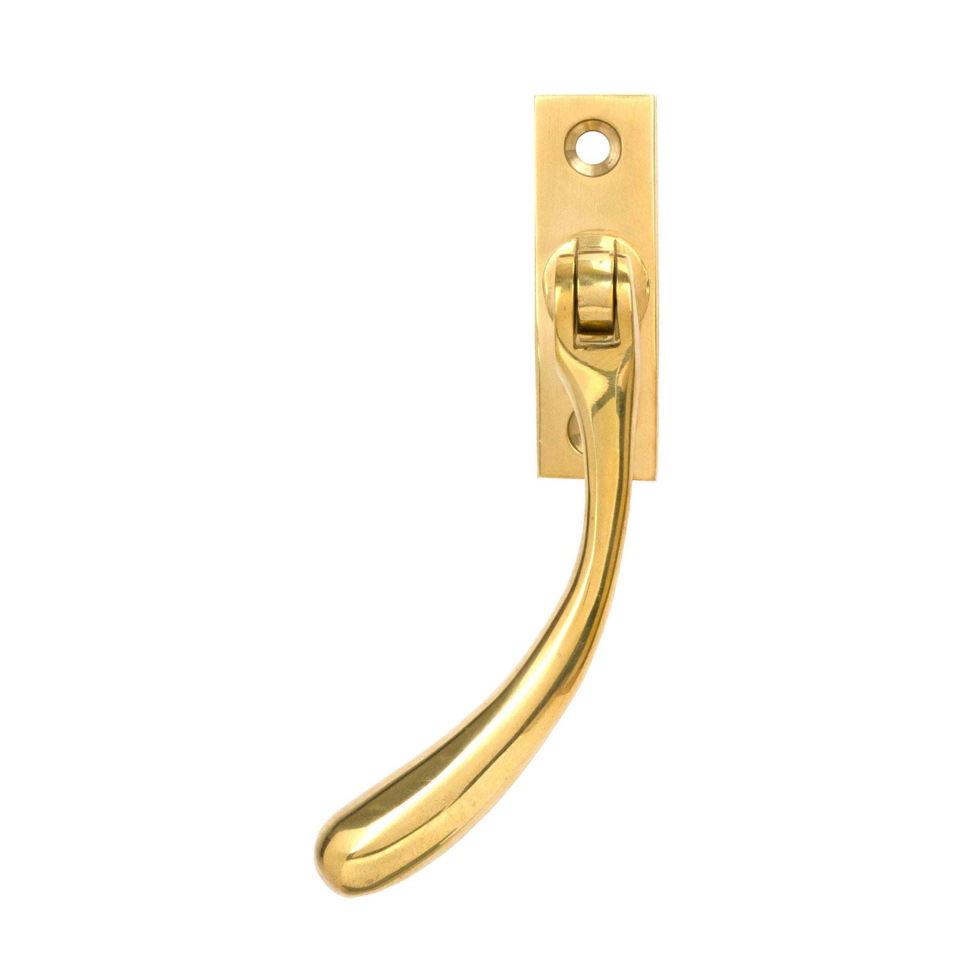 Polished Brass Slim Peardrop Espag - LH | From The Anvil - Espag. Fasteners - From The Anvil - Yester Home