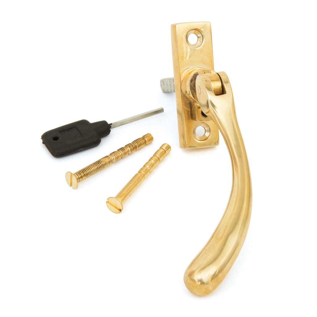 Polished Brass Slim Peardrop Espag - LH | From The Anvil-Espag. Fasteners-Yester Home