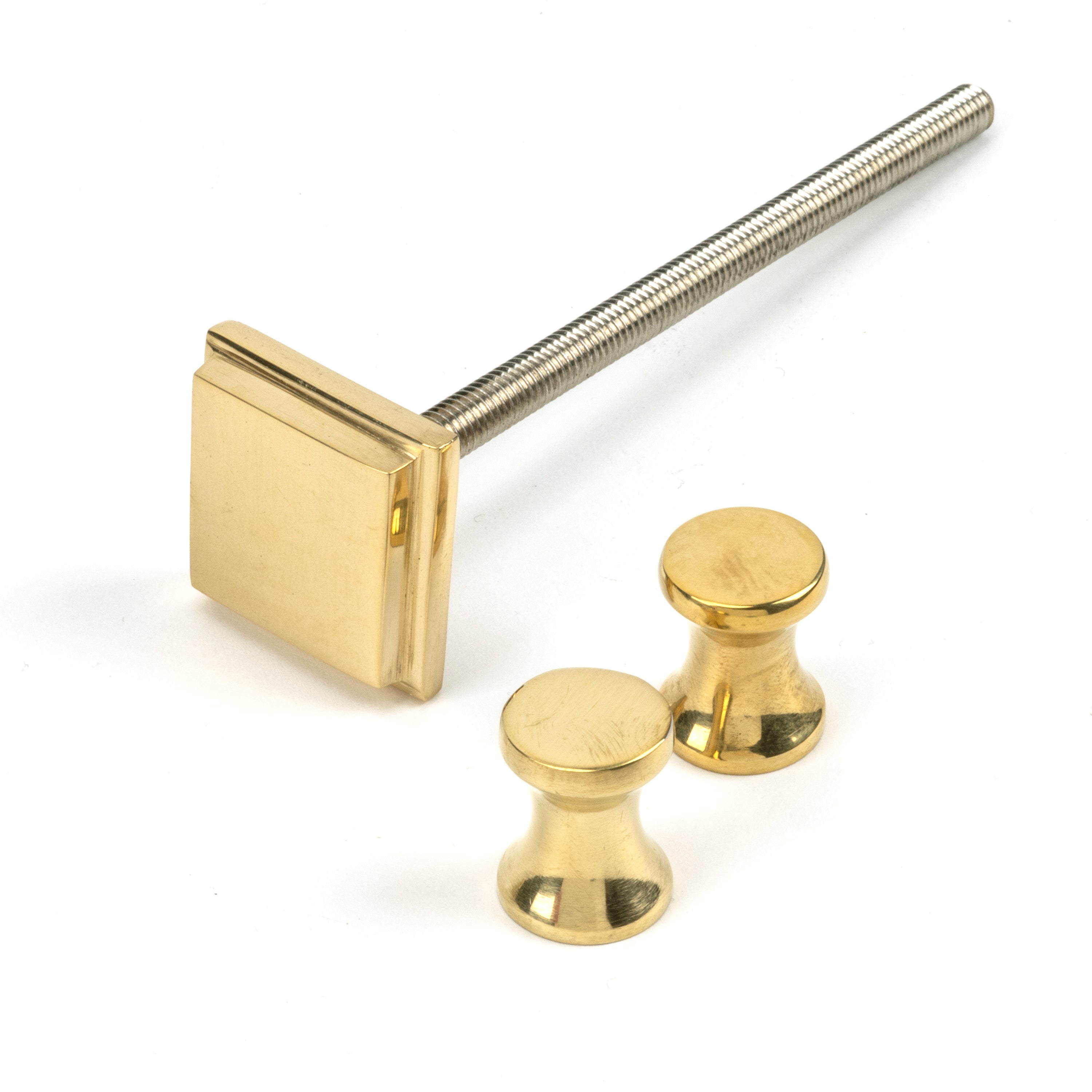 Polished Brass Slimline Art Deco Door Knocker | From The Anvil-Bolt-Through Door Knockers-Yester Home