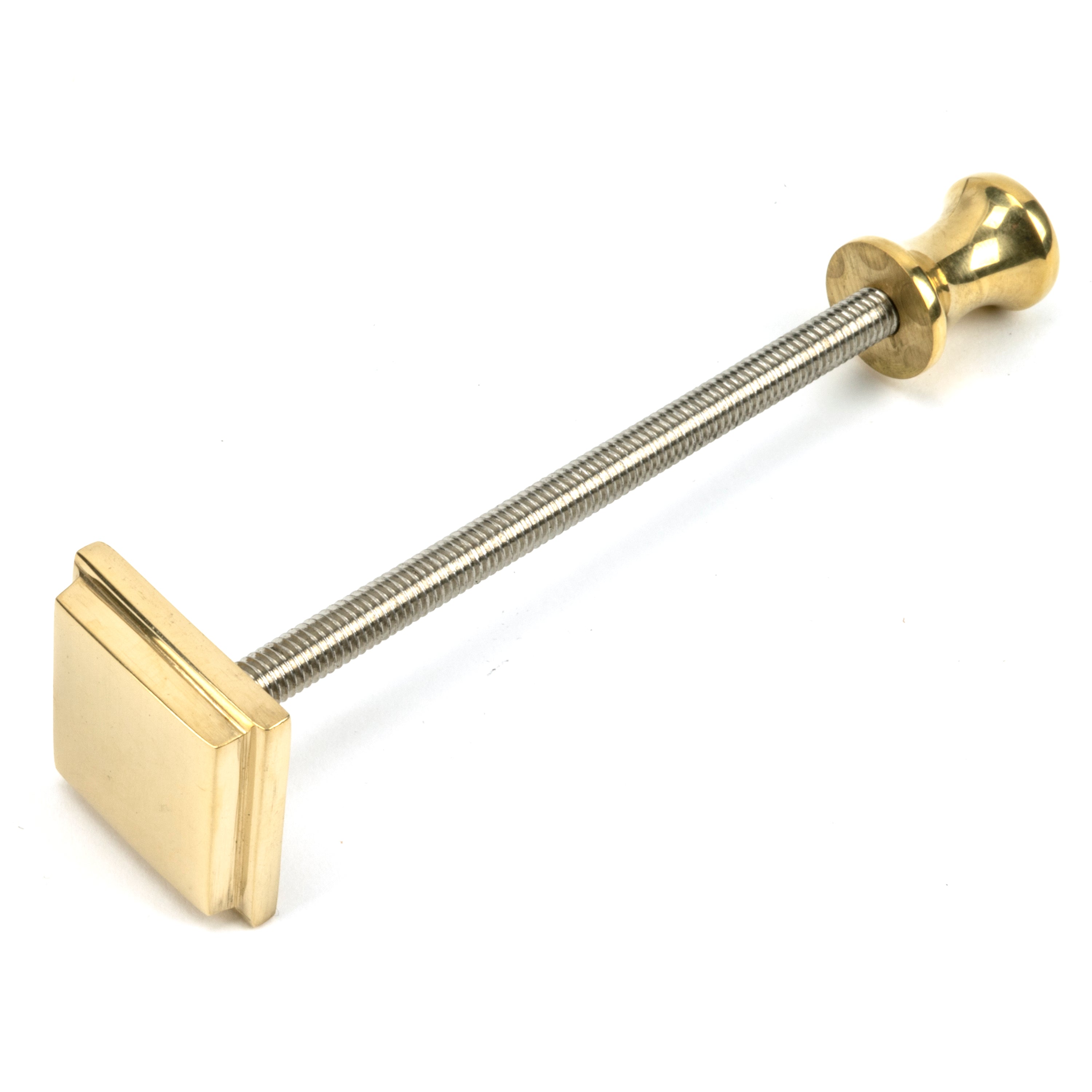 Polished Brass Slimline Art Deco Door Knocker | From The Anvil-Bolt-Through Door Knockers-Yester Home