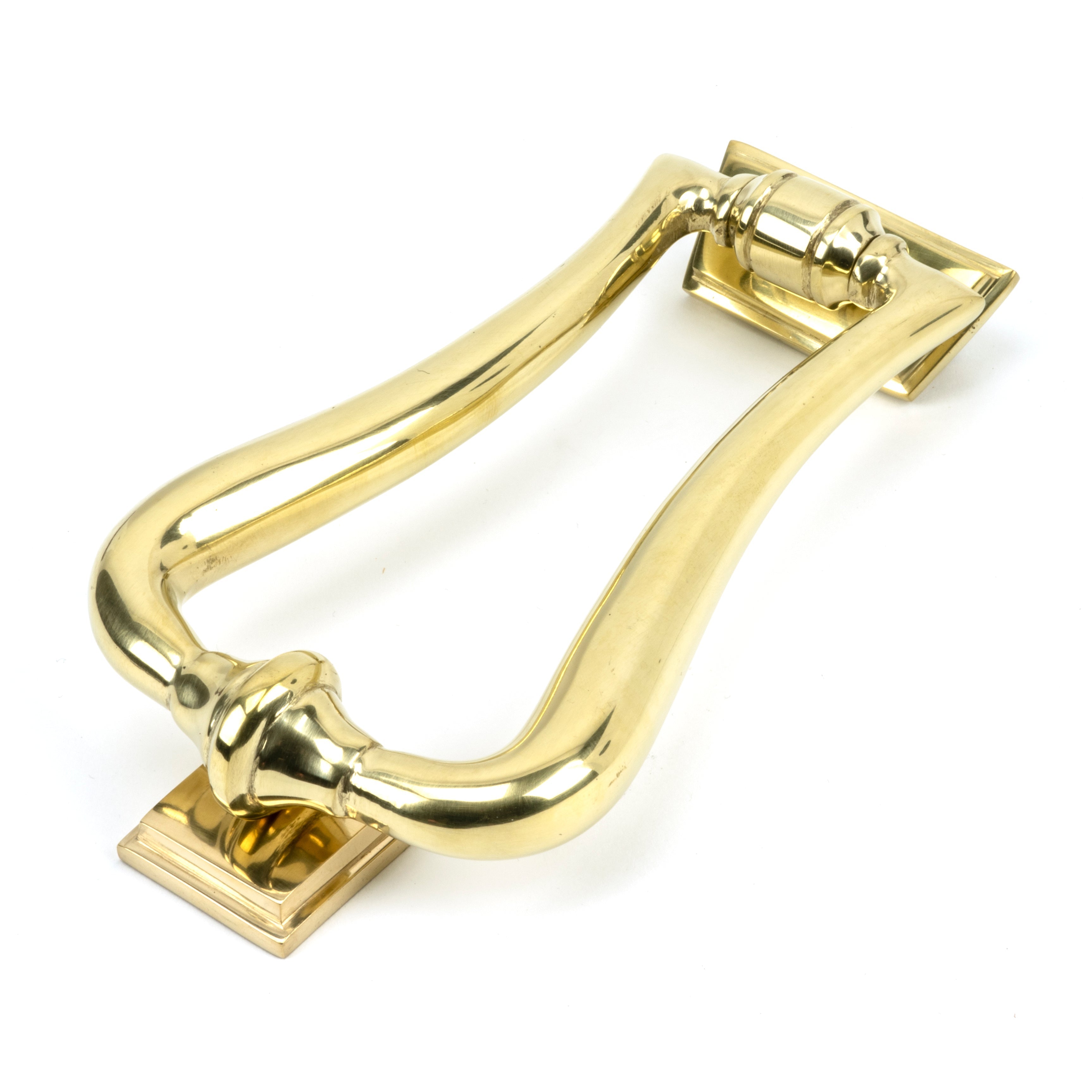 Polished Brass Slimline Art Deco Door Knocker | From The Anvil-Bolt-Through Door Knockers-Yester Home