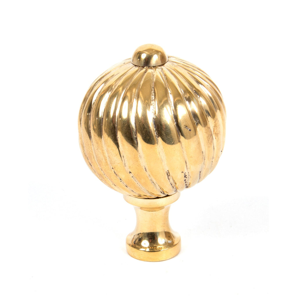 Polished Brass Spiral Cabinet Knob - Large | From The Anvil-Cabinet Knobs-Yester Home