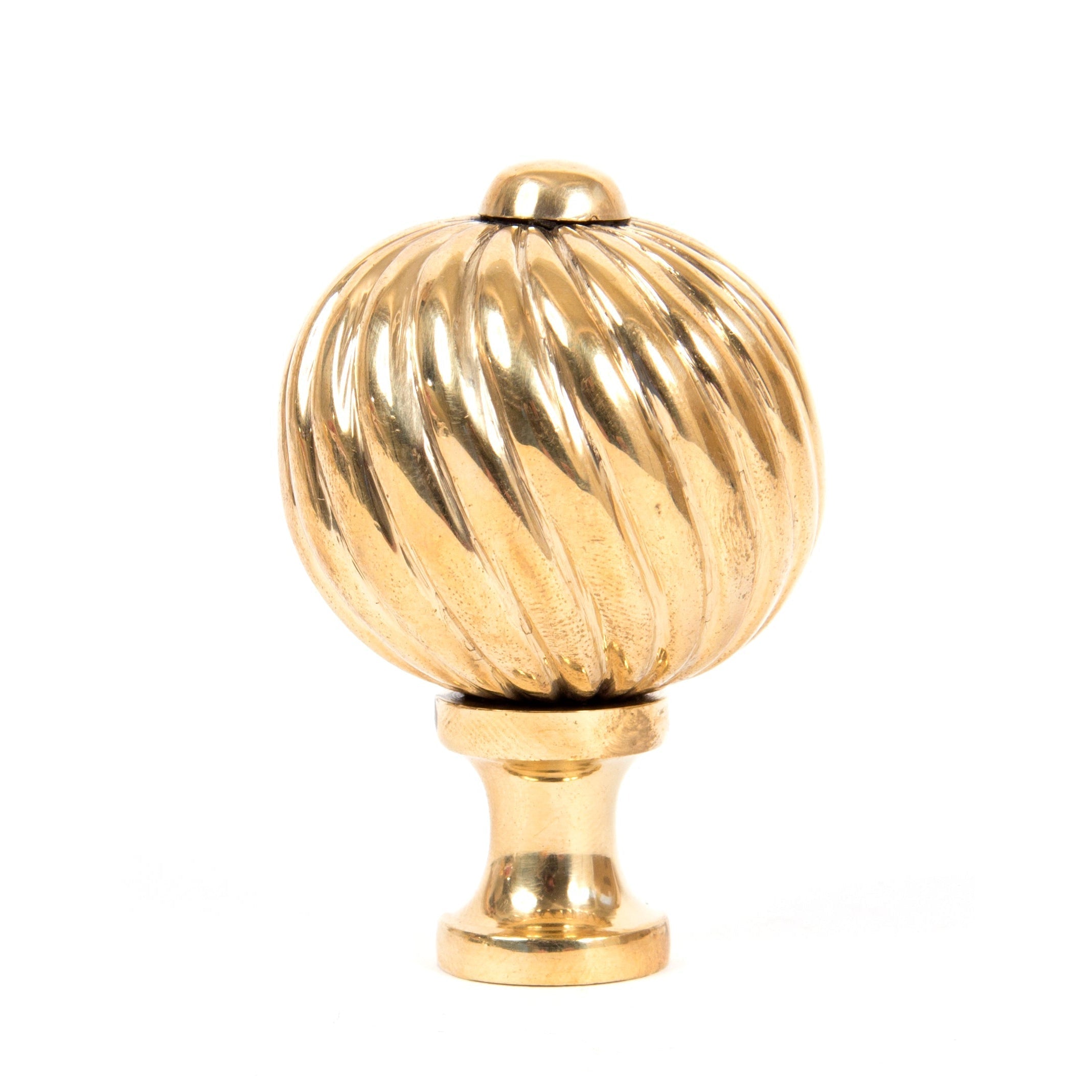 Polished Brass Spiral Cabinet Knob - Medium | From The Anvil-Cabinet Knobs-Yester Home