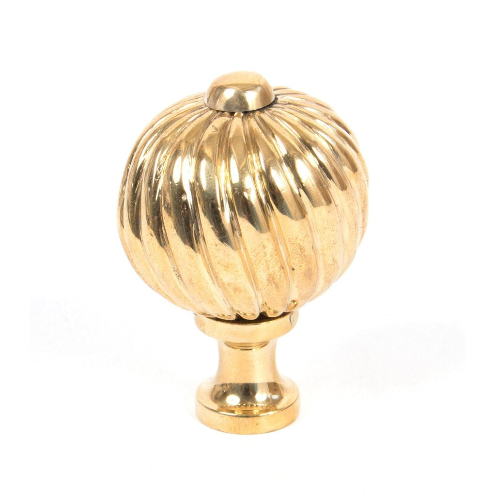 Polished Brass Spiral Cabinet Knob - Medium | From The Anvil-Cabinet Knobs-Yester Home