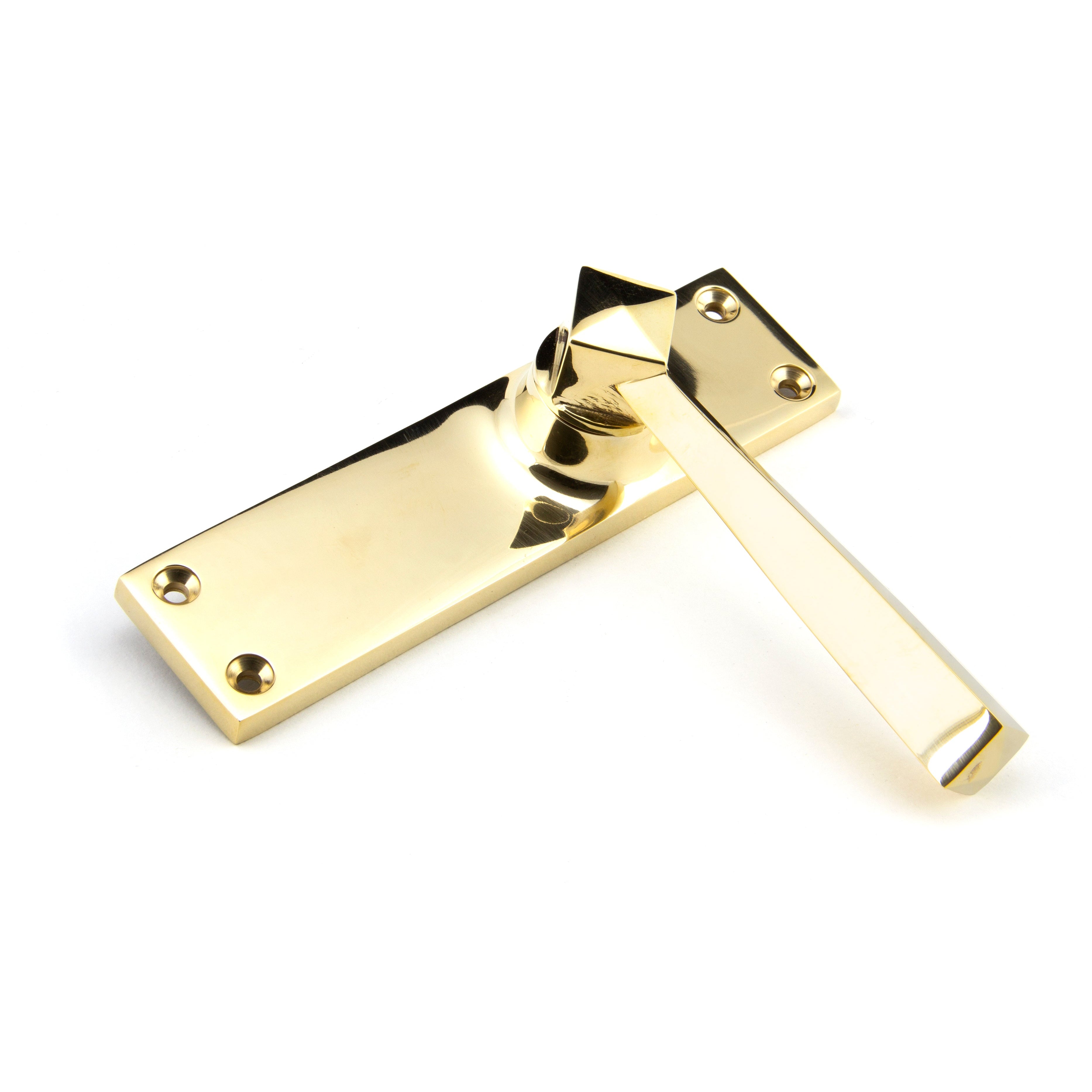 Polished Brass Straight Lever Latch Set | From The Anvil-Lever Latch-Yester Home