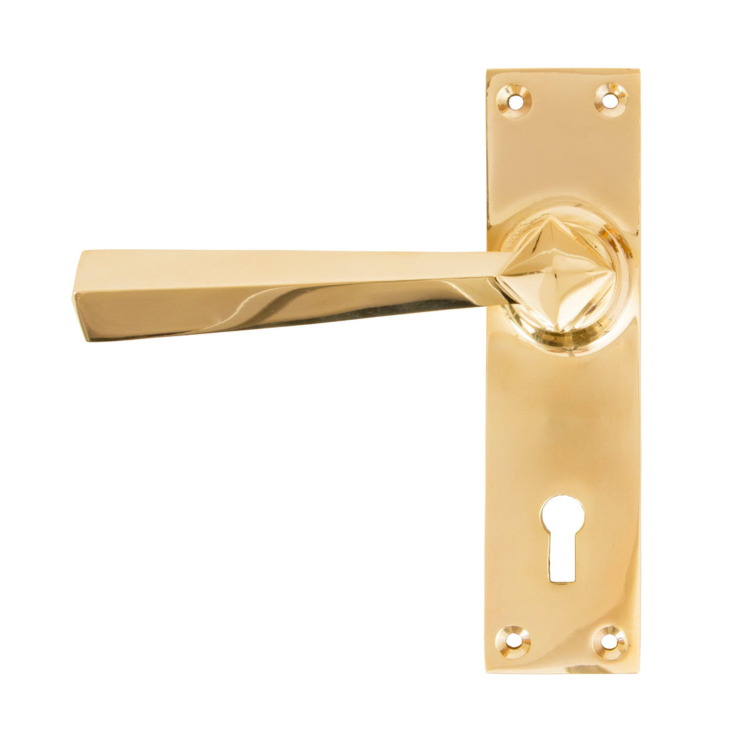 Polished Brass Straight Lever Lock Set | From The Anvil-Lever Lock-Yester Home
