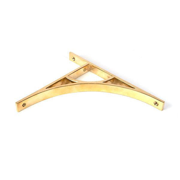 Polished Brass Tyne Shelf Bracket (260mm x 200mm) | From The Anvil-Shelf Brackets-Yester Home