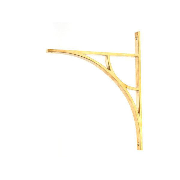 Polished Brass Tyne Shelf Bracket (314mm x 250mm) | From The Anvil-Shelf Brackets-Yester Home