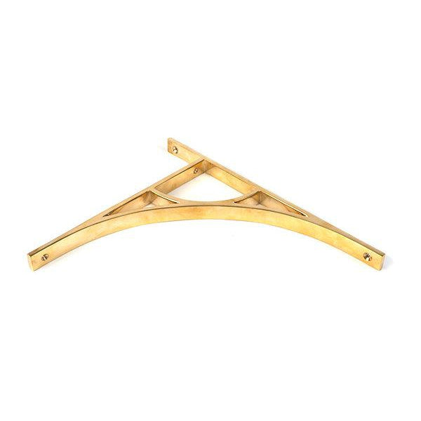 Polished Brass Tyne Shelf Bracket (314mm x 250mm) | From The Anvil-Shelf Brackets-Yester Home