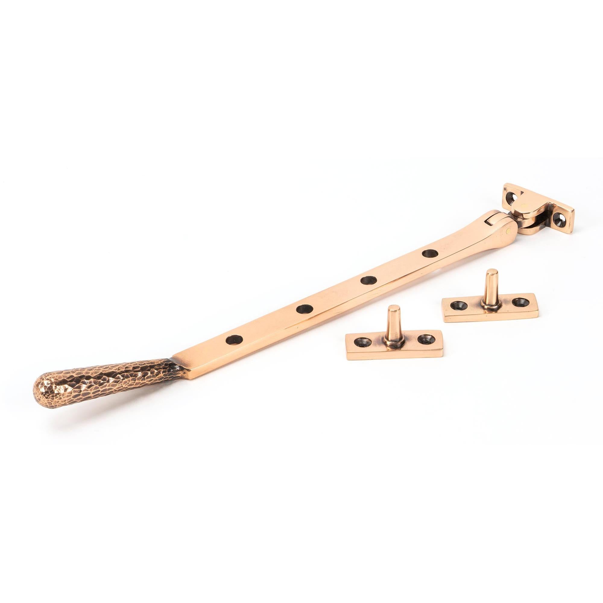 Polished Bronze 10" Hammered Newbury Stay | From The Anvil - Stays - From The Anvil - Yester Home