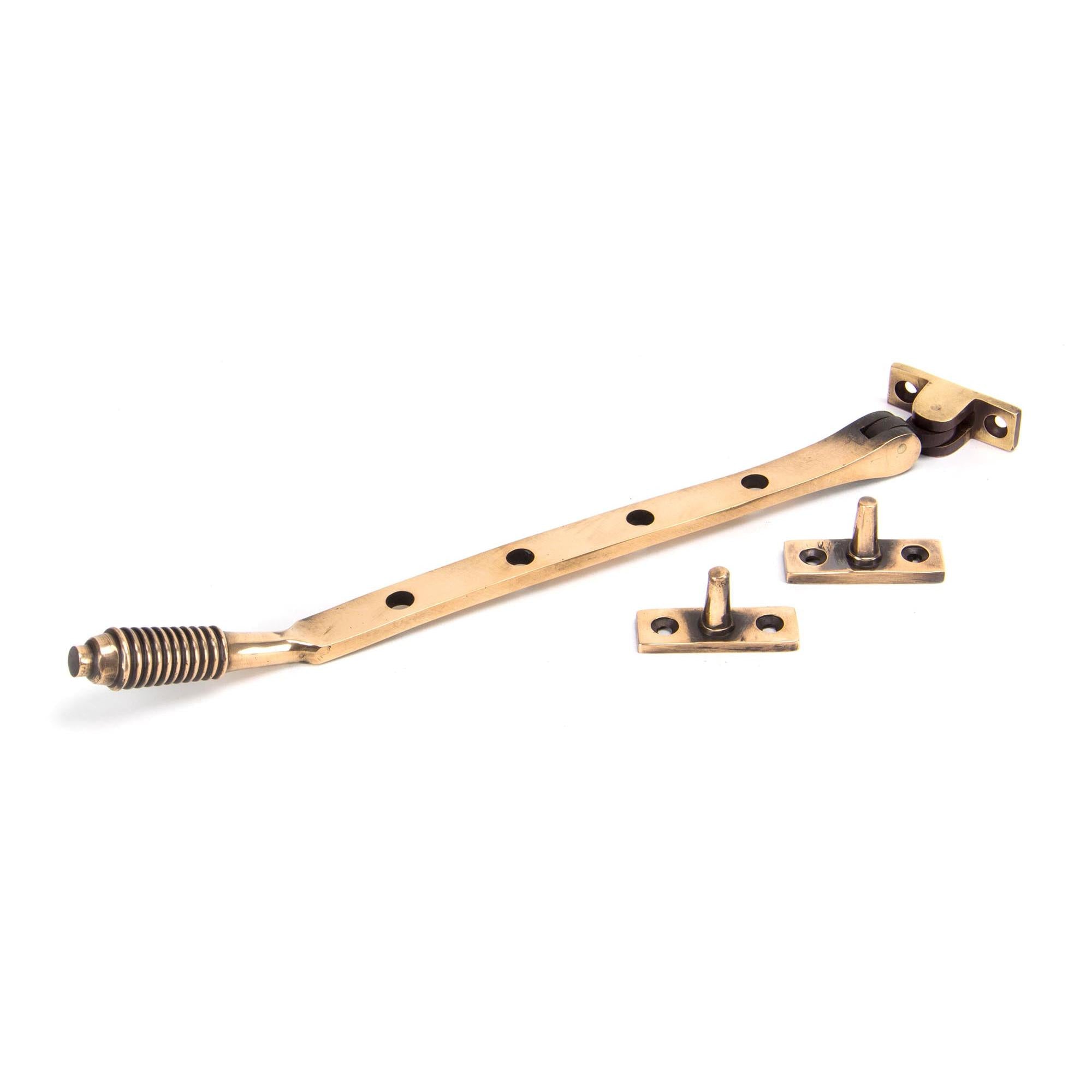 Polished Bronze 10" Reeded Stay | From The Anvil - Stays - From The Anvil - Yester Home