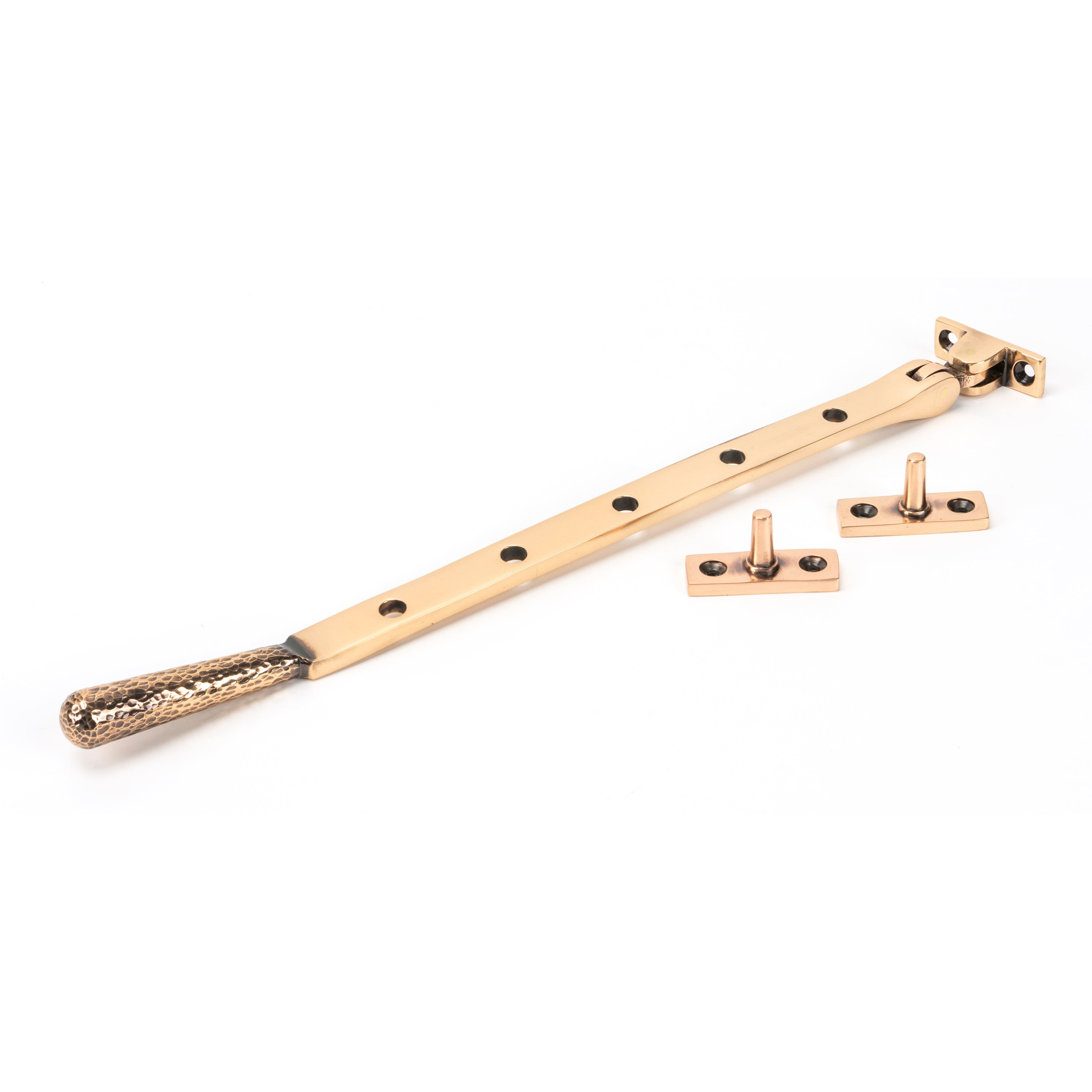 Polished Bronze 12" Hammered Newbury Stay | From The Anvil-Stays-Yester Home