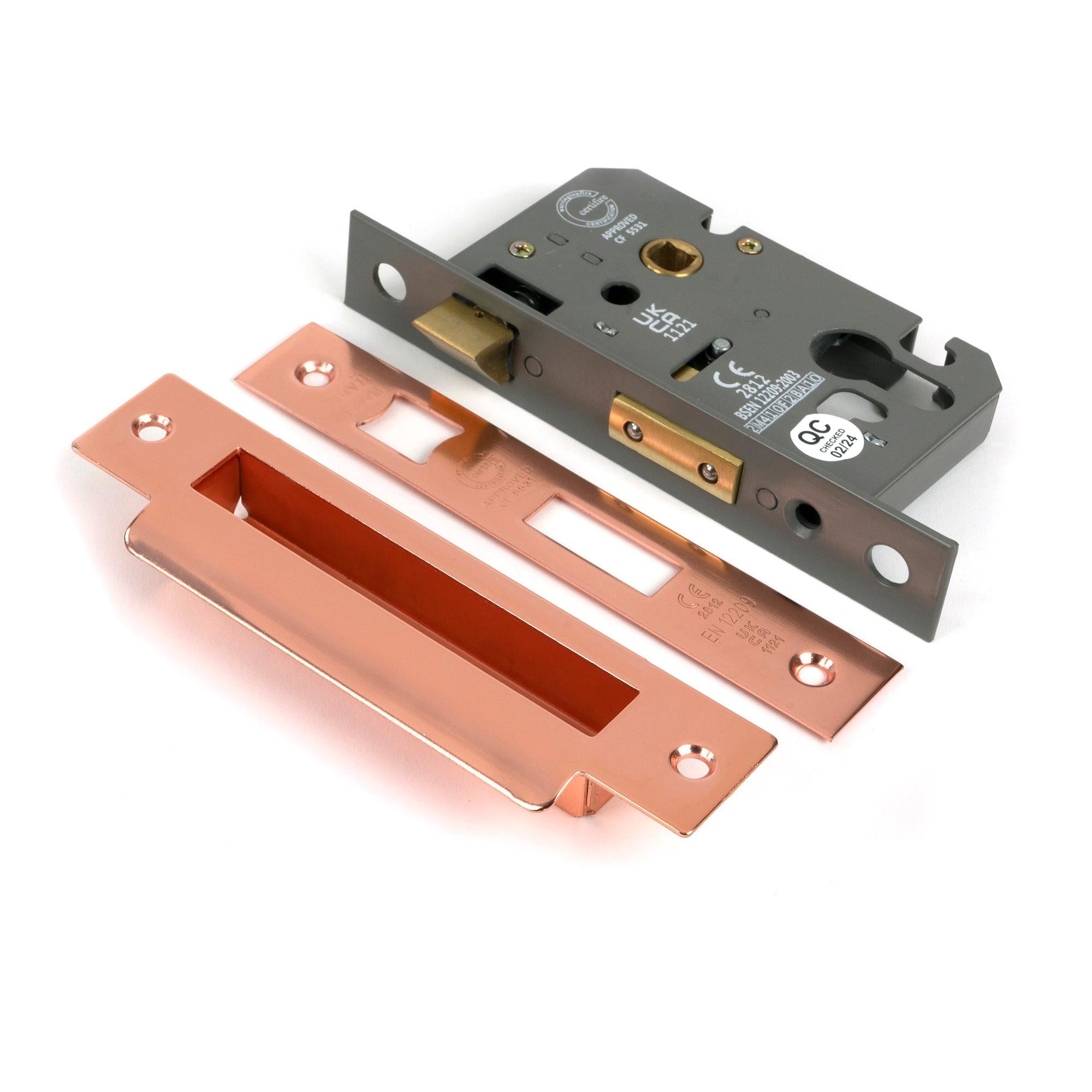 Polished Bronze 2½" Euro Profile Sash Lock - Euro Locks - From The Anvil - Yester Home