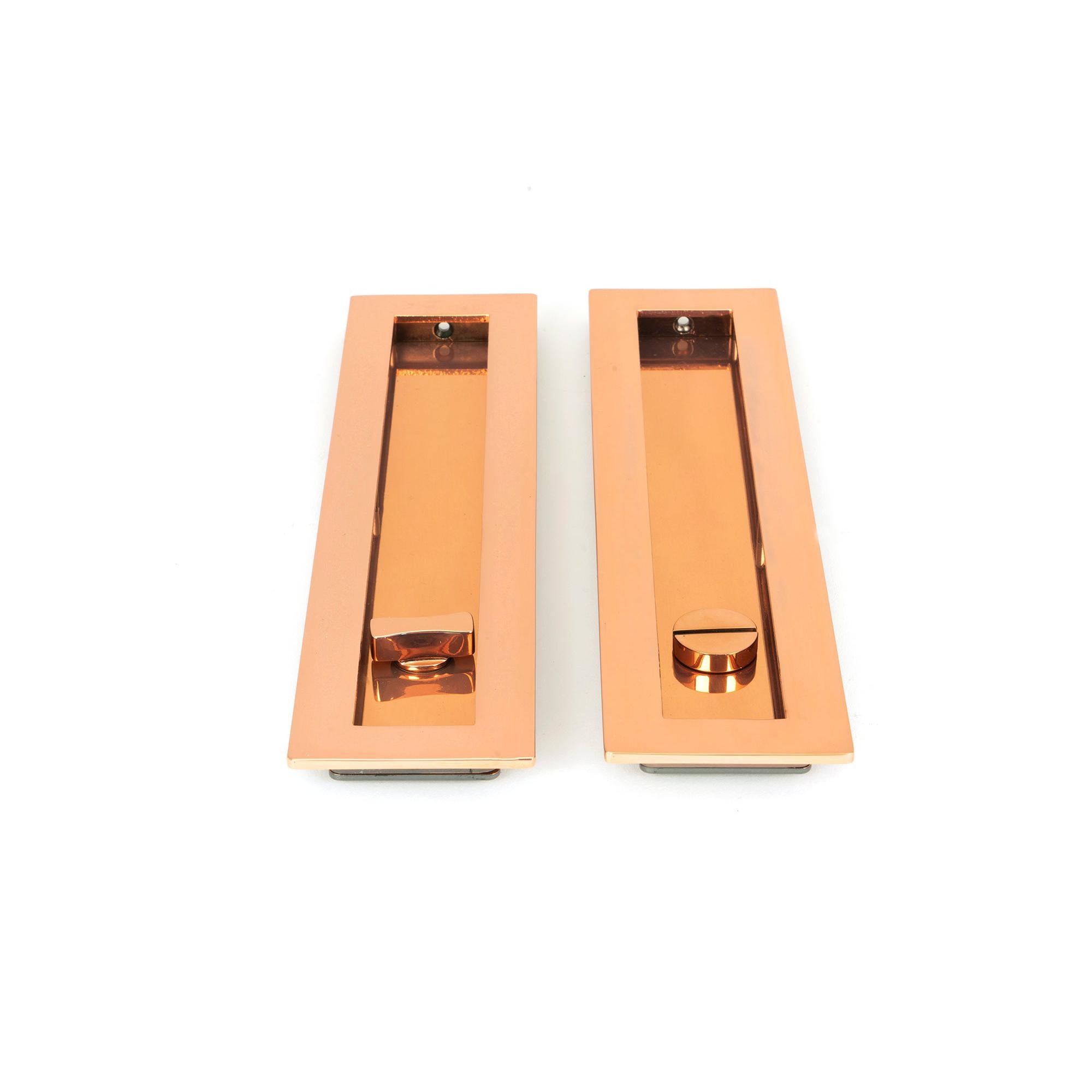 Polished Bronze 250mm Plain Rectangular Pull - Privacy Set | From The Anvil - Cabinet Pulls - From The Anvil - Yester Home