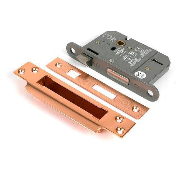 Polished Bronze 3" 5 Lever BS Sash Lock - Sash Locks - From The Anvil - Yester Home