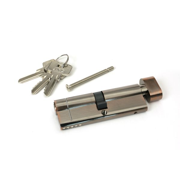 Polished Bronze 35/35 5pin Euro Cylinder KA | From The Anvil-Euro Cylinders-Yester Home