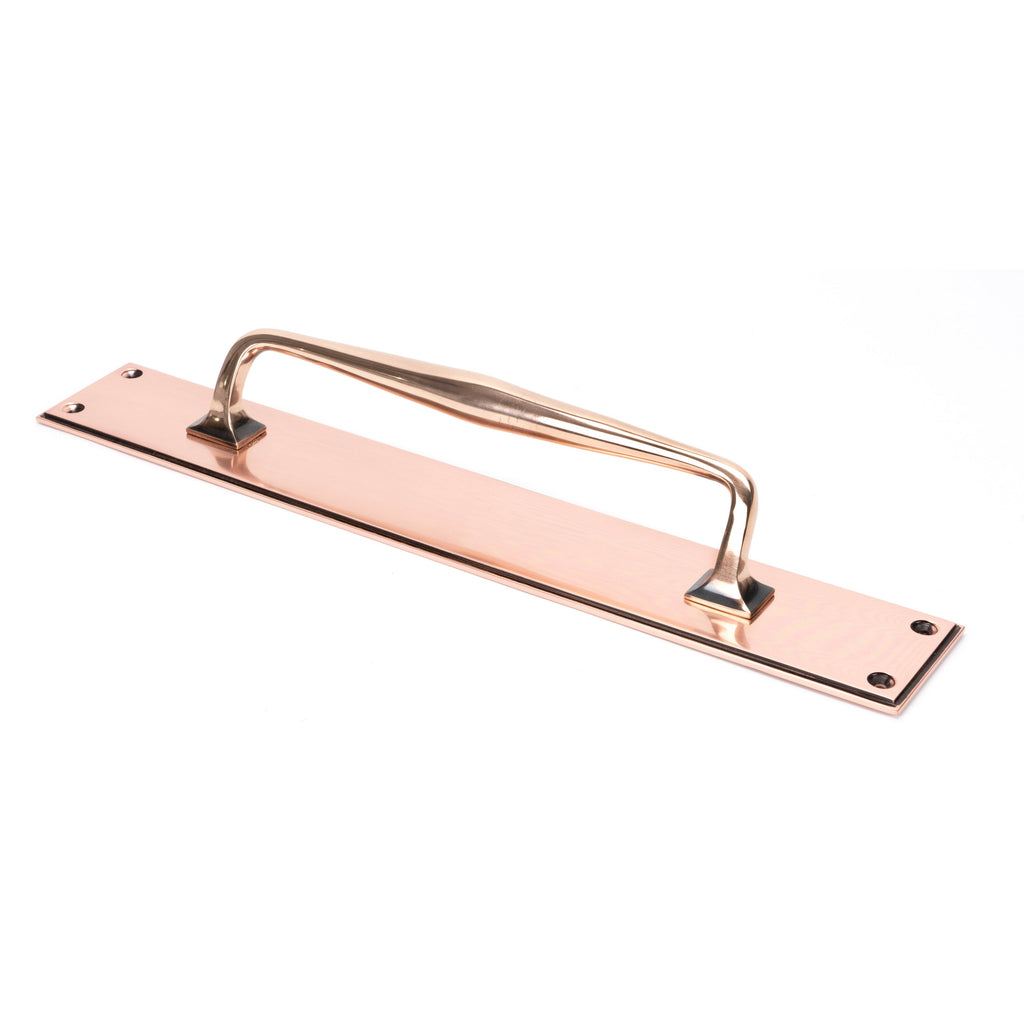 Polished Bronze 425mm Art Deco Pull Handle on Backplate | From The Anvil-On Backplate-Yester Home