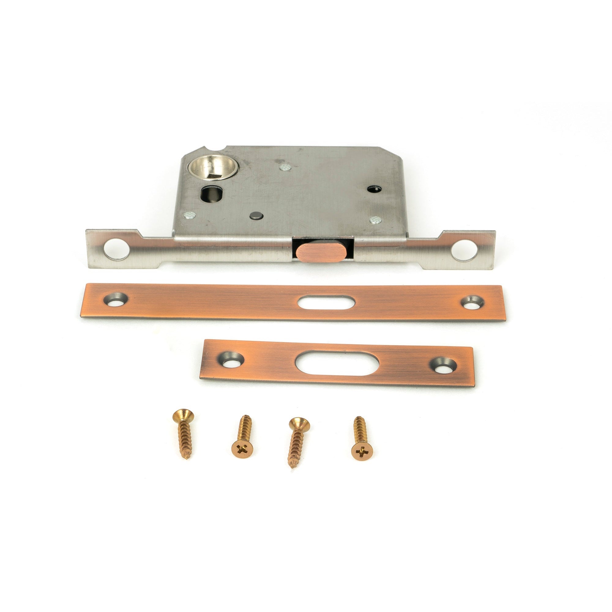 Polished Bronze 50mm Sliding Door Lock | From The Anvil-Sliding Door Locks-Yester Home