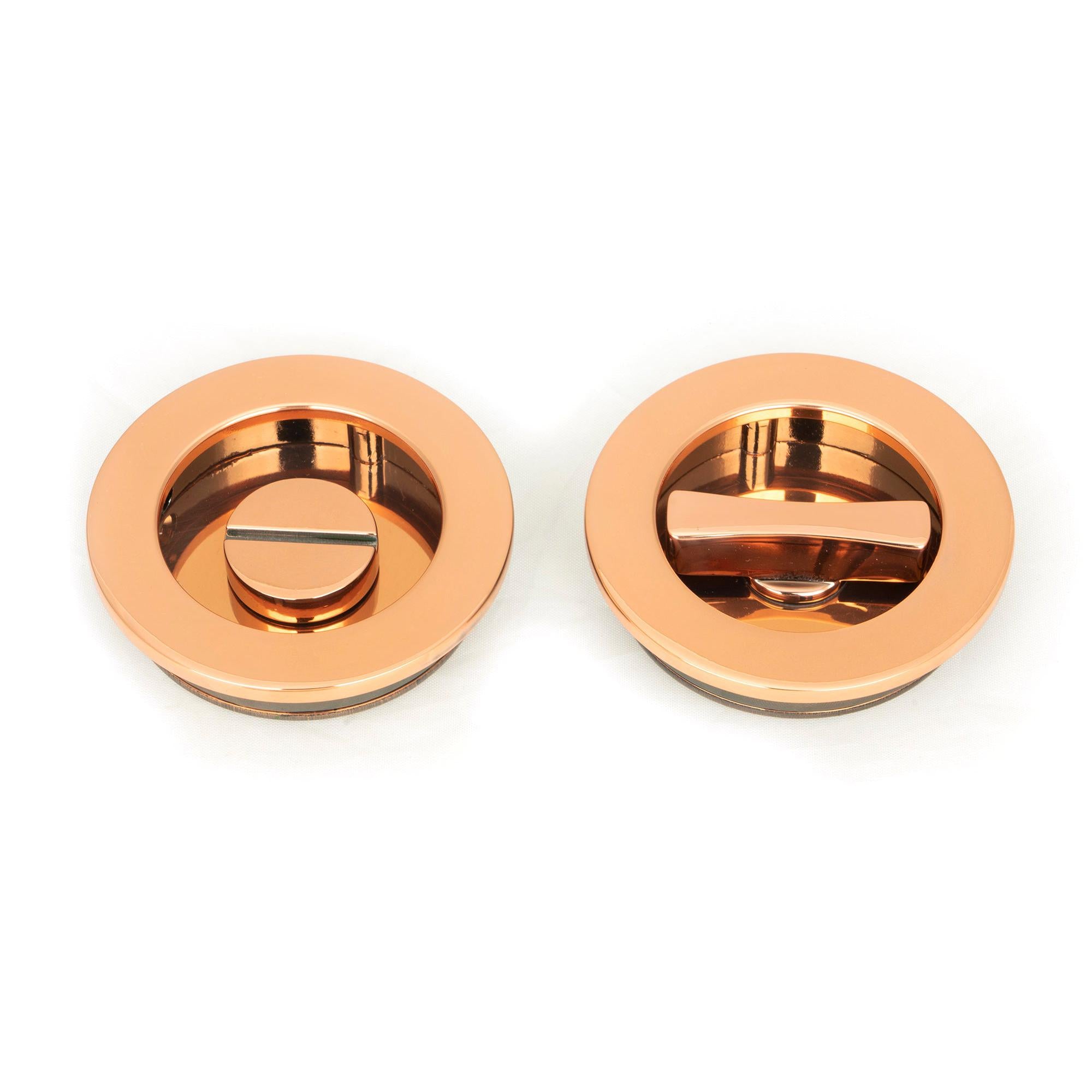 Polished Bronze 60mm Plain Round Pull - Privacy Set | From The Anvil - Cabinet Pulls - From The Anvil - Yester Home