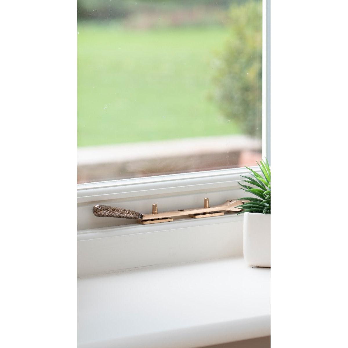 Polished Bronze 8" Hammered Newbury Stay | From The Anvil-Stays-Yester Home