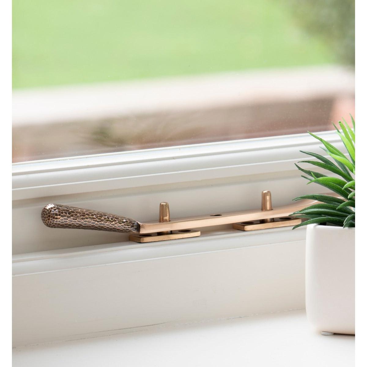 Polished Bronze 8" Hammered Newbury Stay | From The Anvil-Stays-Yester Home