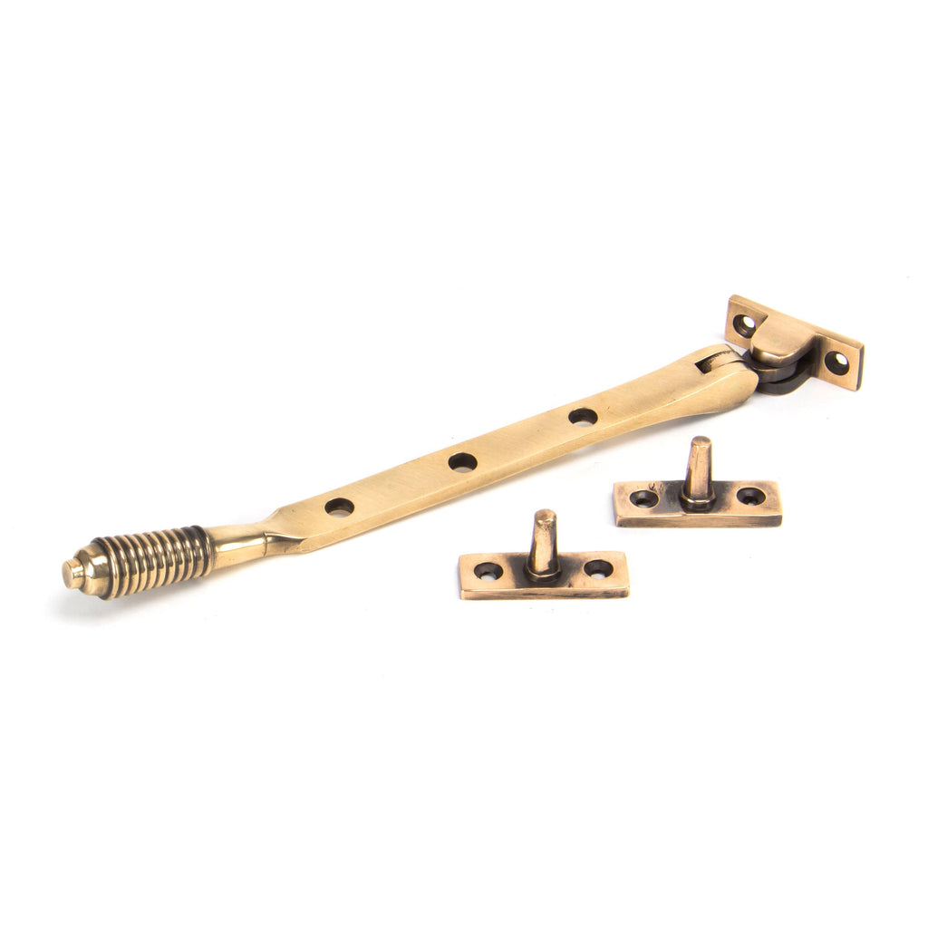 Polished Bronze 8" Reeded Stay | From The Anvil-Stays-Yester Home