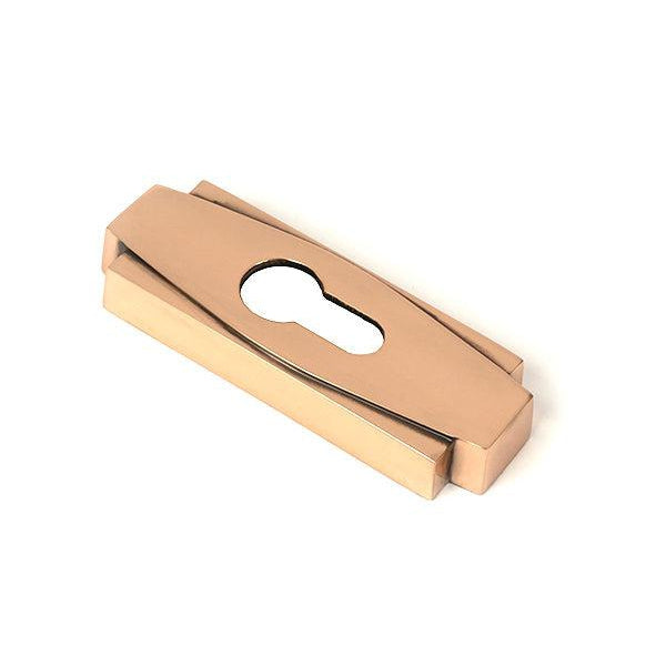 Polished Bronze Art Deco Euro Escutcheon (Set) | From The Anvil-Euro Escutcheons-Yester Home
