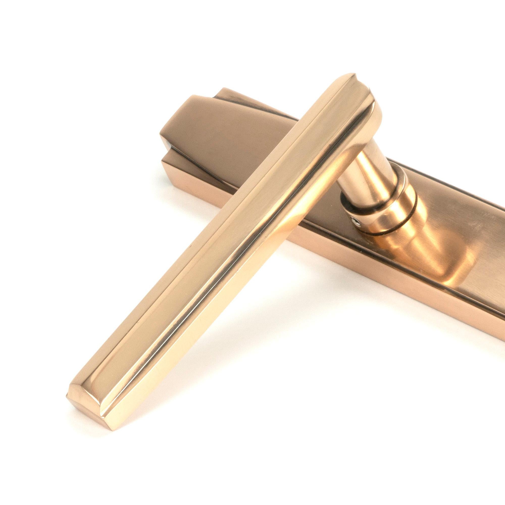 Polished Bronze Art Deco Slimline Lever Espag. Lock Set | From The Anvil - Espagnolette - From The Anvil - Yester Home