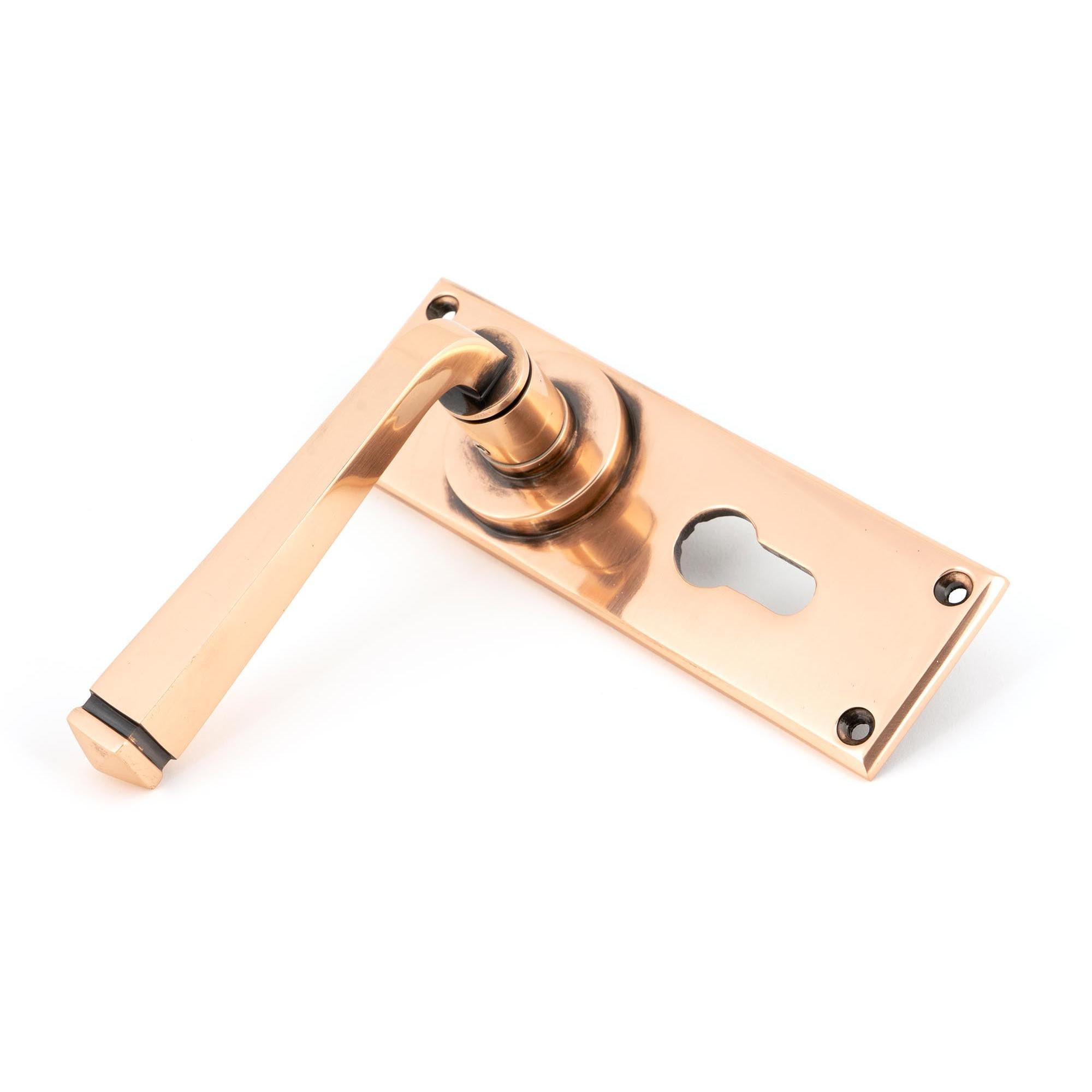Polished Bronze Avon Lever Euro Lock Set | From The Anvil - Lever Euro - From The Anvil - Yester Home