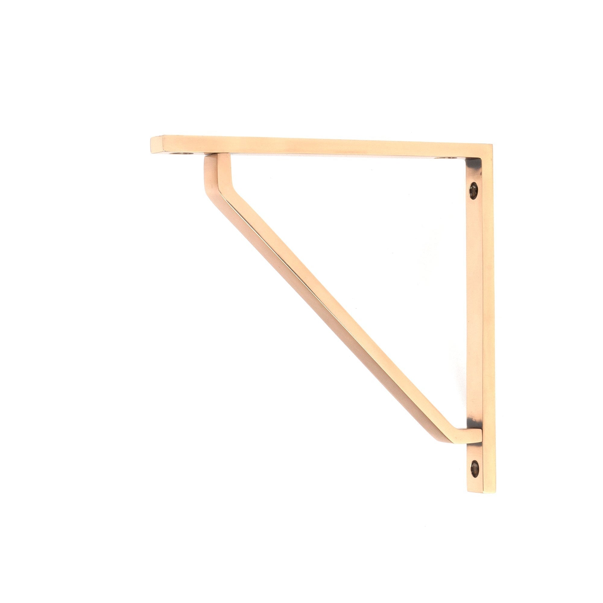 Polished Bronze Barton Shelf Bracket (150mm x 150mm) | From The Anvil-Shelf Brackets-Yester Home