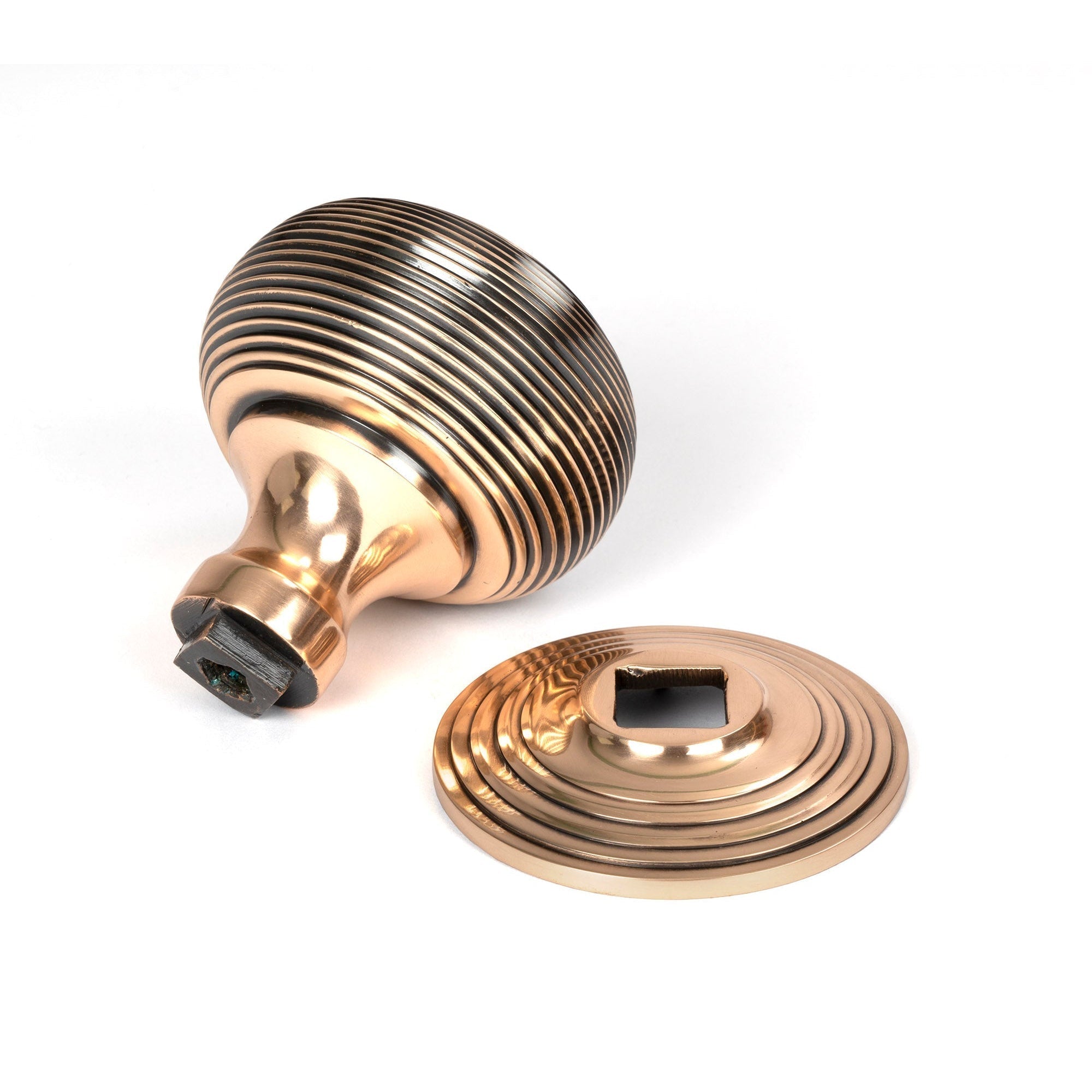 Polished Bronze Beehive Centre Door Knob | From The Anvil-Centre Door Knobs-Yester Home