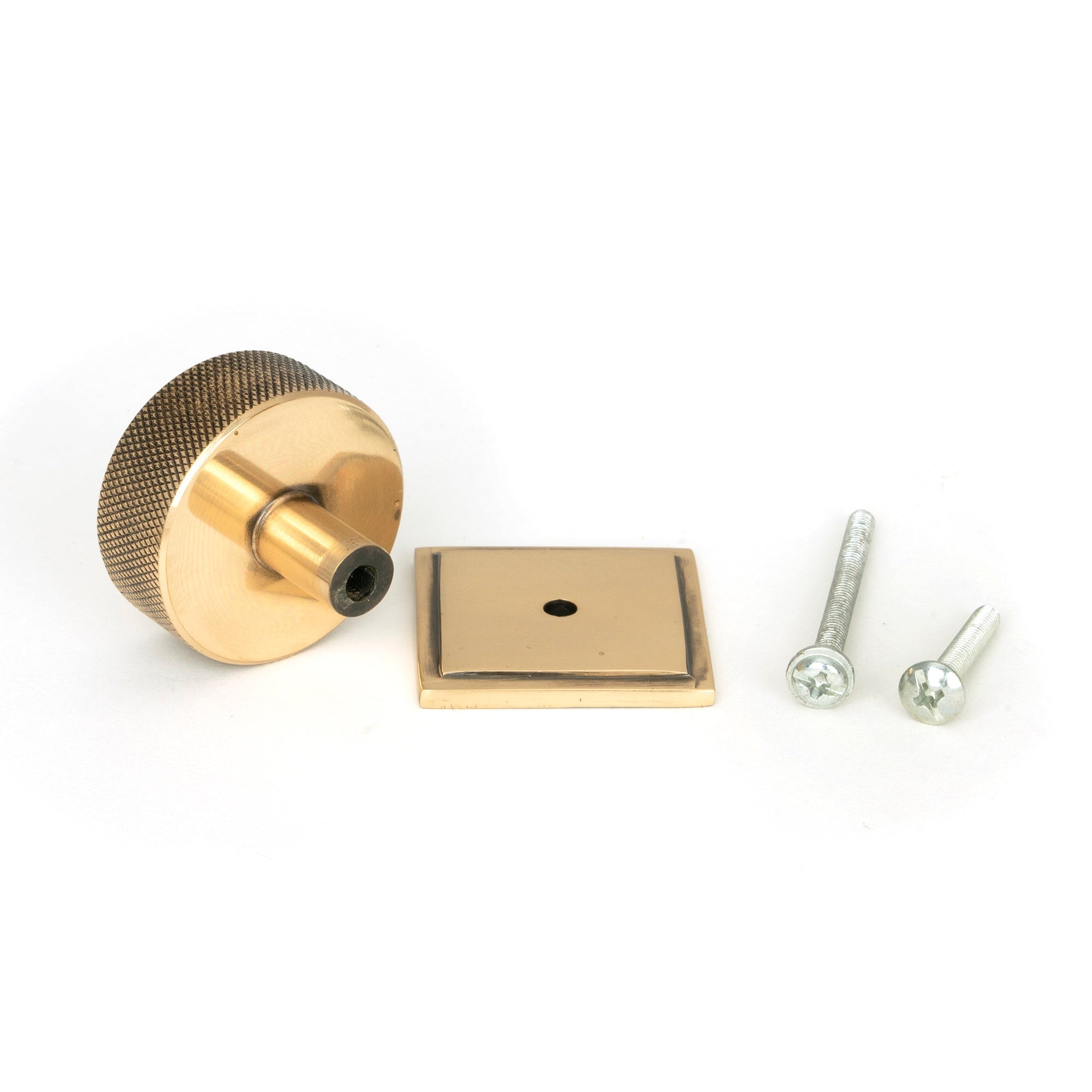 Polished Bronze Brompton Cabinet Knob - 38mm (Square) | From The Anvil-Cabinet Knobs-Yester Home
