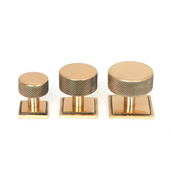 Polished Bronze Brompton Cabinet Knob - 38mm (Square) | From The Anvil-Cabinet Knobs-Yester Home