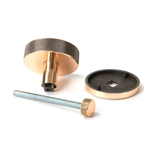 Polished Bronze Brompton Centre Door Knob (Art Deco) | From The Anvil-Centre Door Knobs-Yester Home