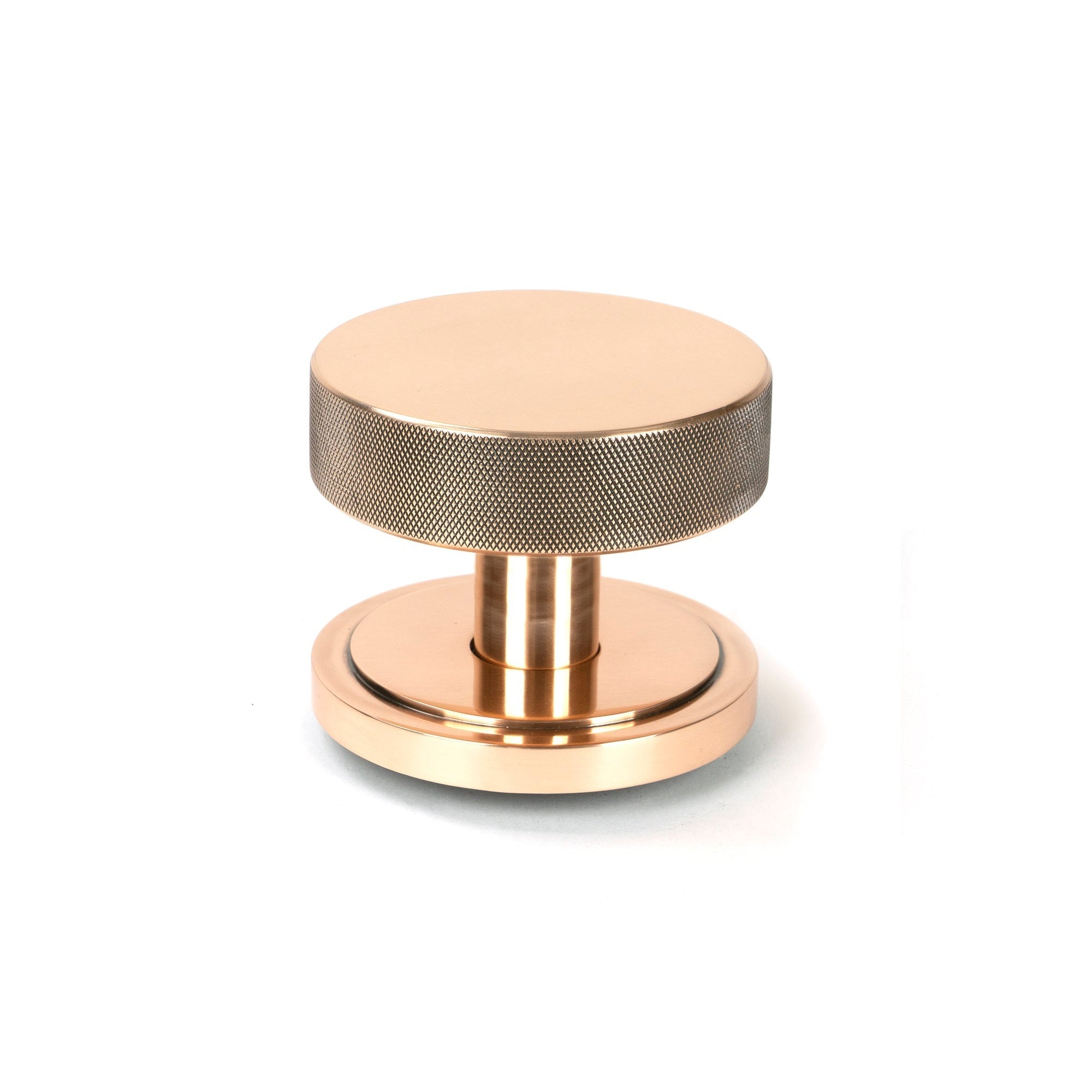 Polished Bronze Brompton Centre Door Knob (Art Deco) | From The Anvil-Centre Door Knobs-Yester Home