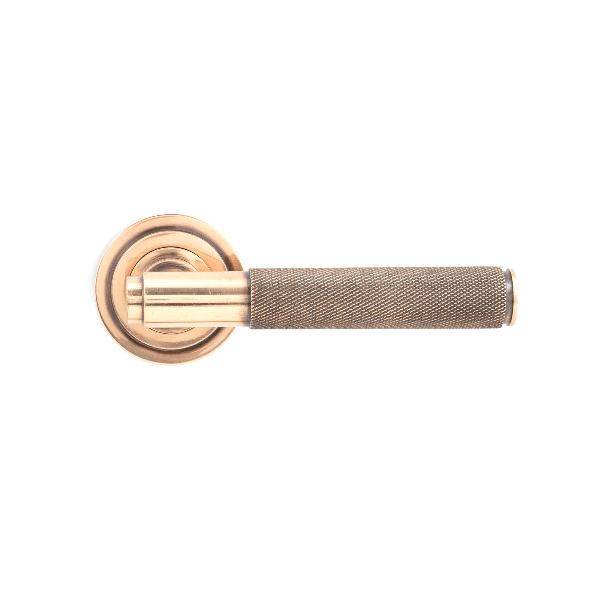 Polished Bronze Brompton Lever on Rose Set (Art Deco) | From The Anvil - Concealed - From The Anvil - Yester Home