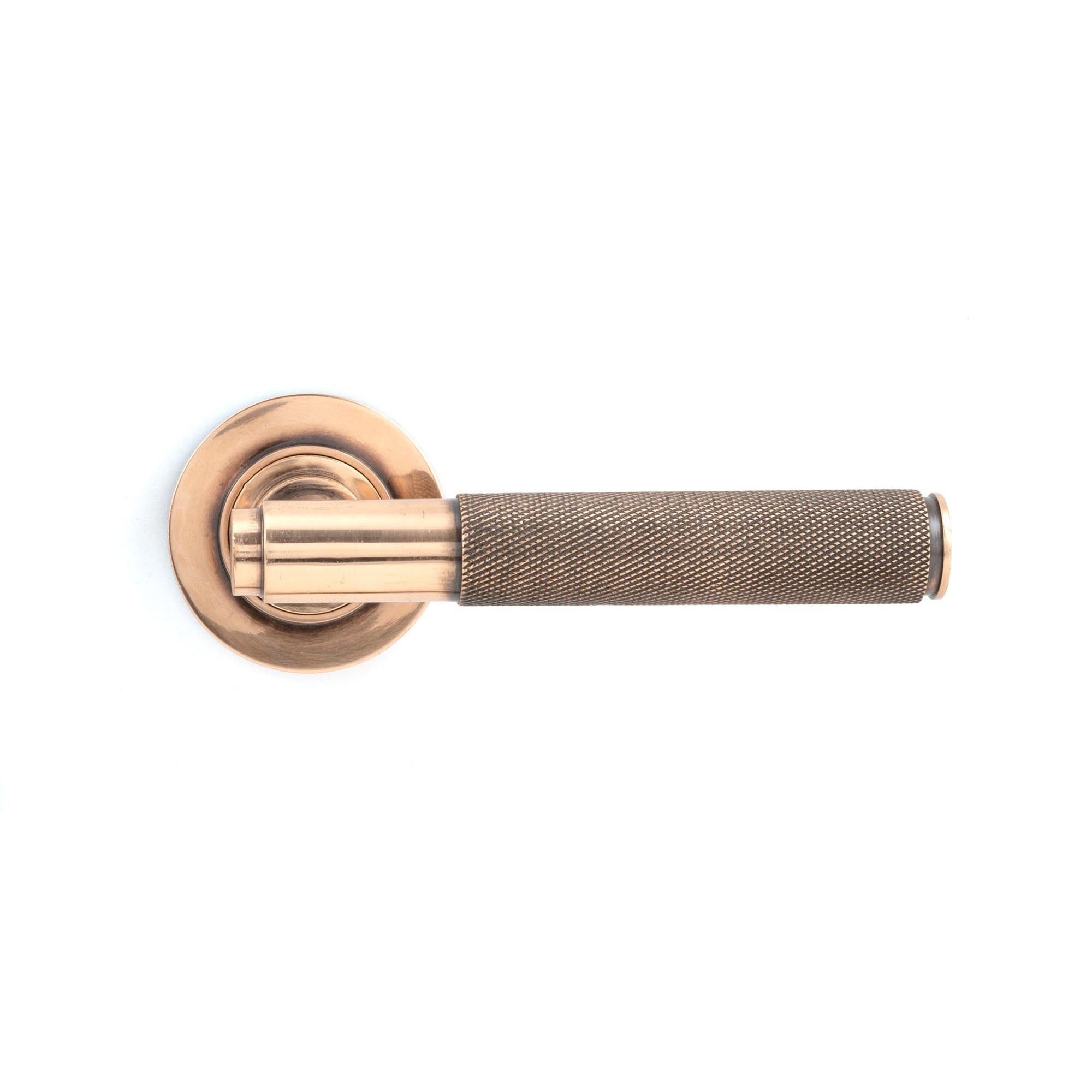 Polished Bronze Brompton Lever on Rose Set (Plain) - Unsprung | From The Anvil - Concealed - From The Anvil - Yester Home