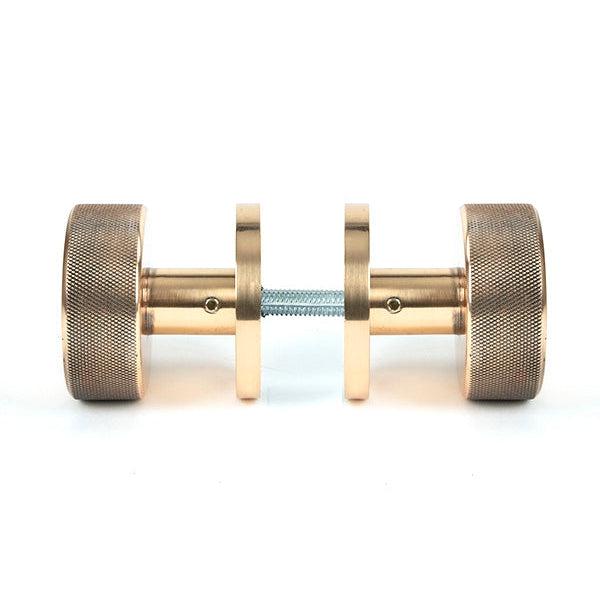 Polished Bronze Brompton Mortice/Rim Knob Set (Beehive) | From The Anvil-Mortice Knobs-Yester Home